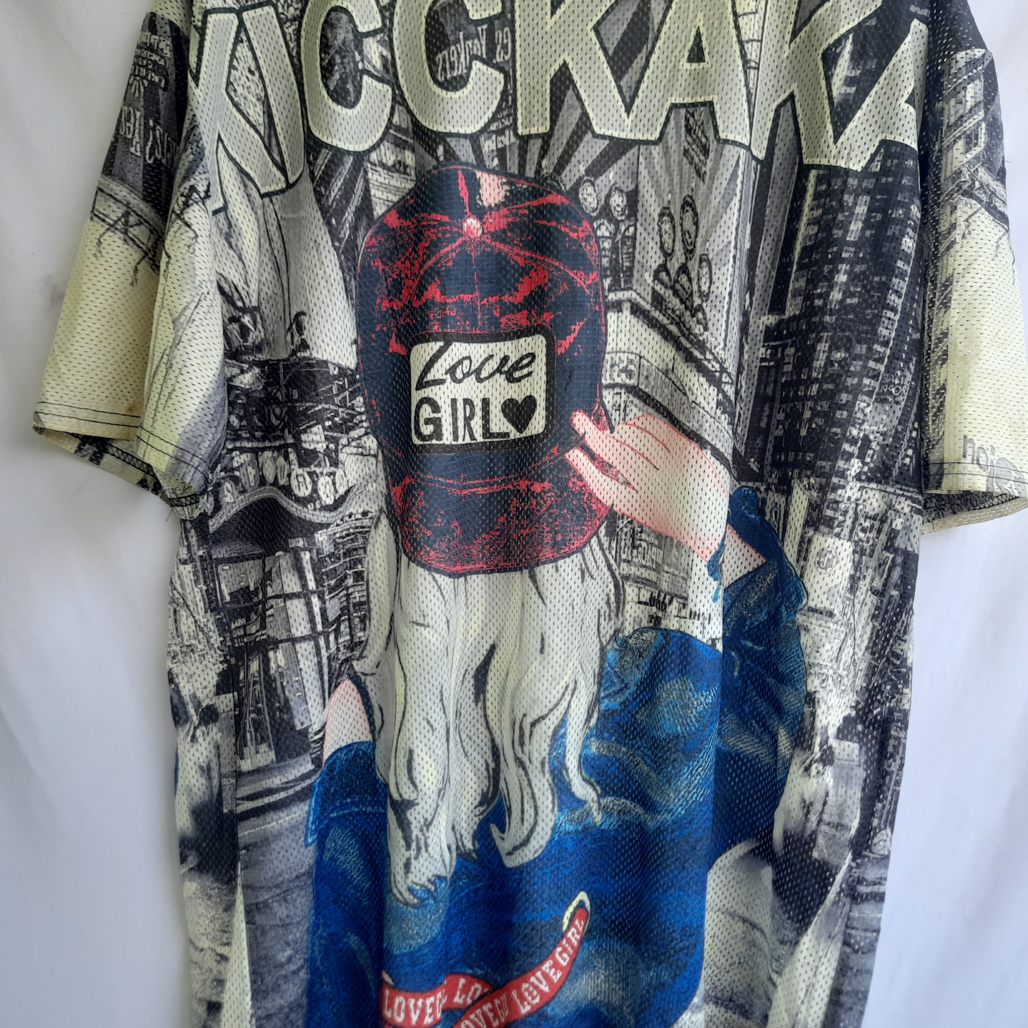 Japanese Brand Y2K KICCKAKA Jersey AOP Japan Size US XXL / EU 58 / 5 - 3 Thumbnail