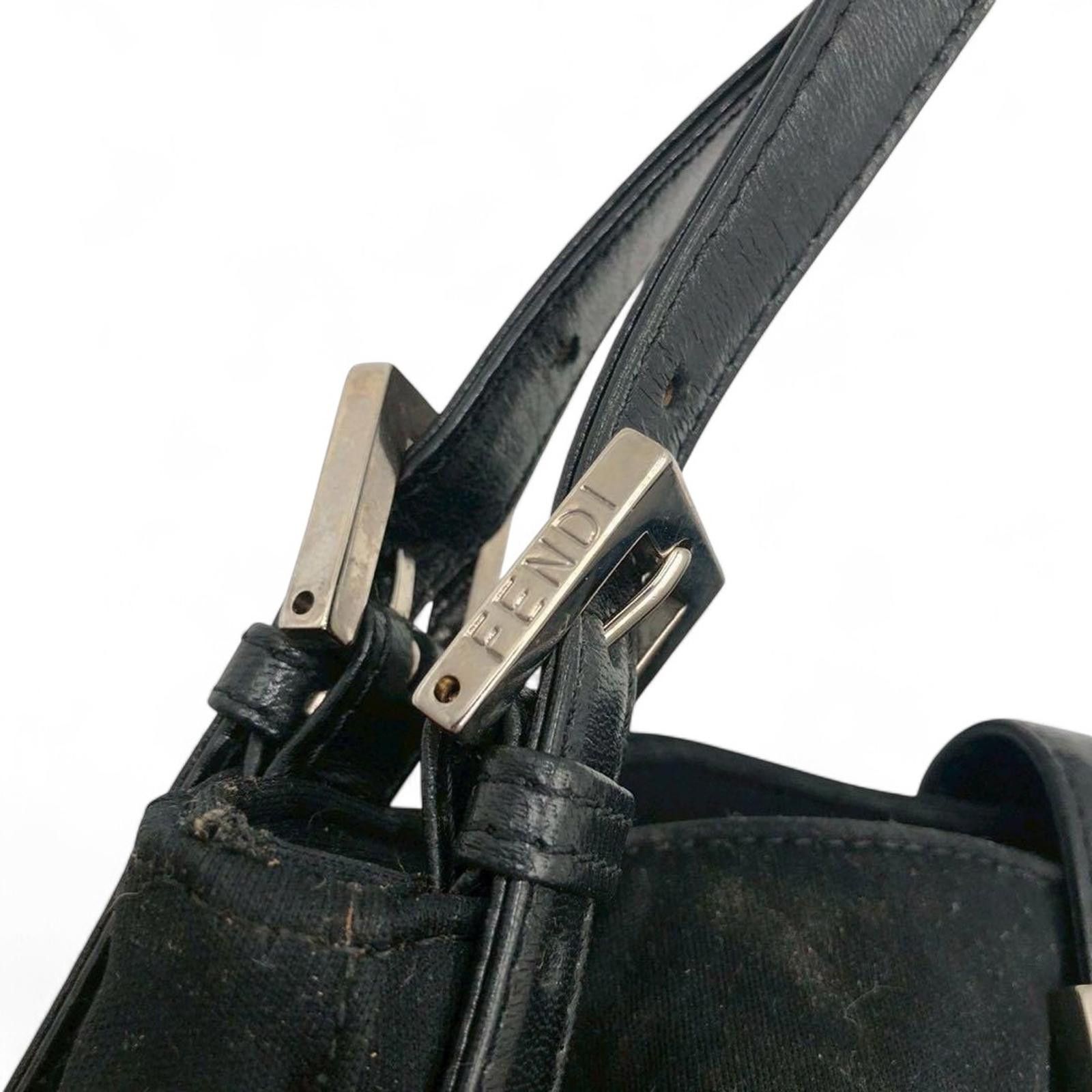 Fendi Fendi - Black Women's Shoulder Bag with Silver Buckle Size ONE SIZE - 5 Thumbnail