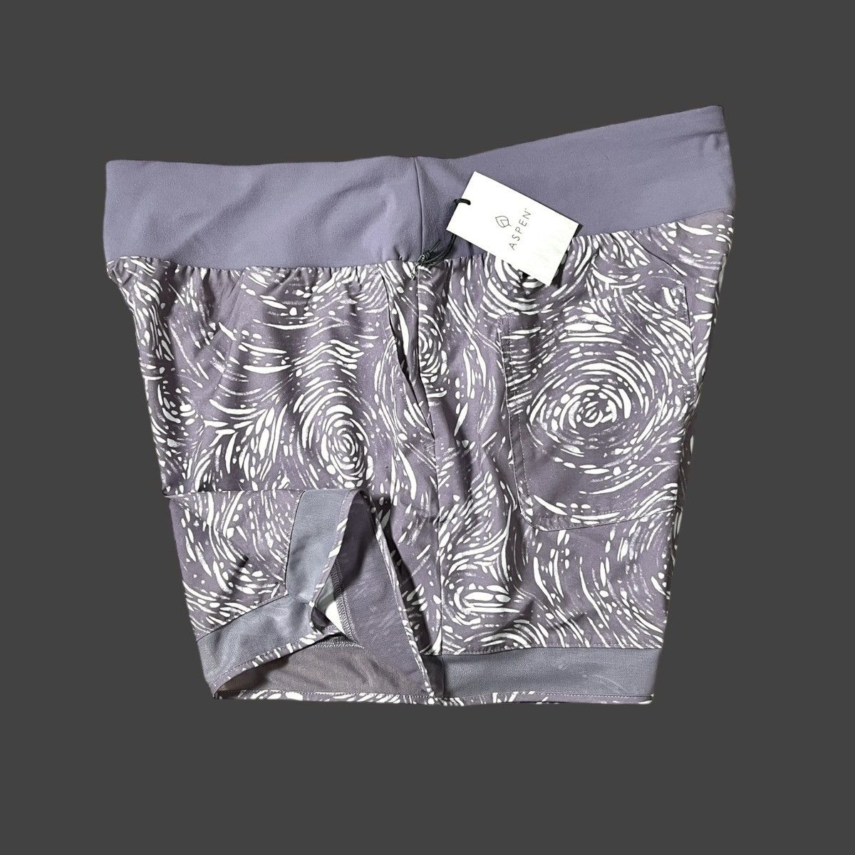 Other Aspen Purple Printed Mesh Hem 4 Pockets Shorts Sz XL Size 35" - 3 Thumbnail
