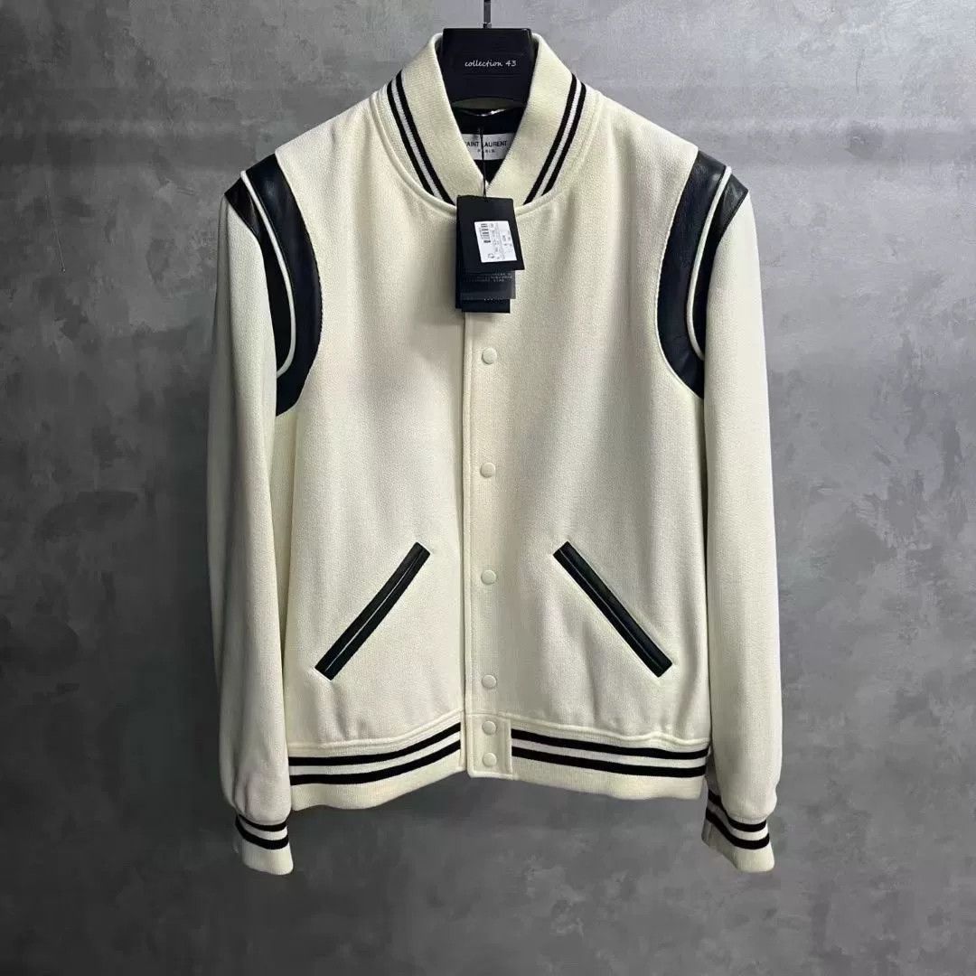 Saint Laurent Paris Saint Laurent White Baseball Jacket Size US XS / EU 42 / 0 - 1 Thumbnail