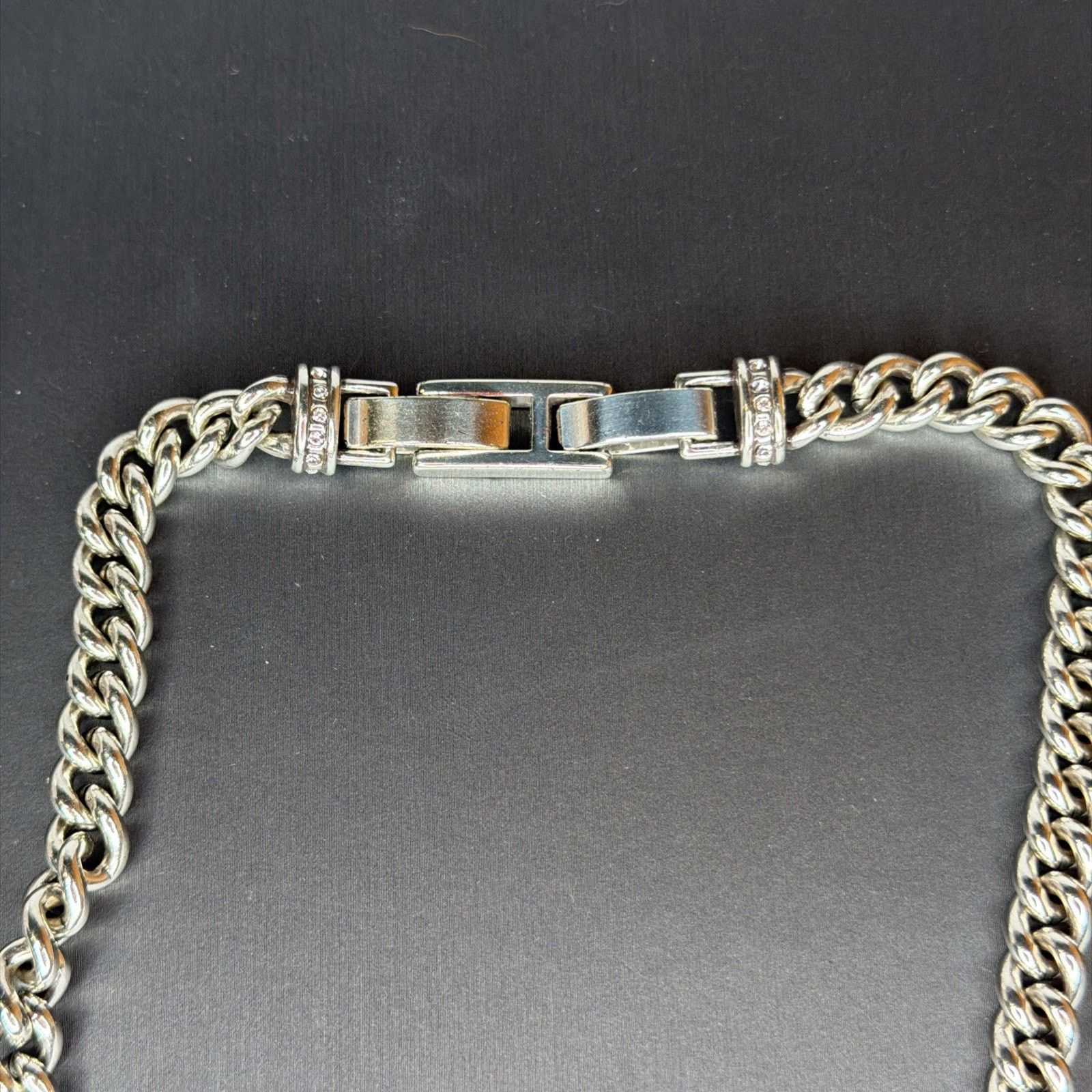 Brighton Brighton Silver Tone Chunky Chain Pave Open Heart Necklace Size ONE SIZE - 11 Thumbnail