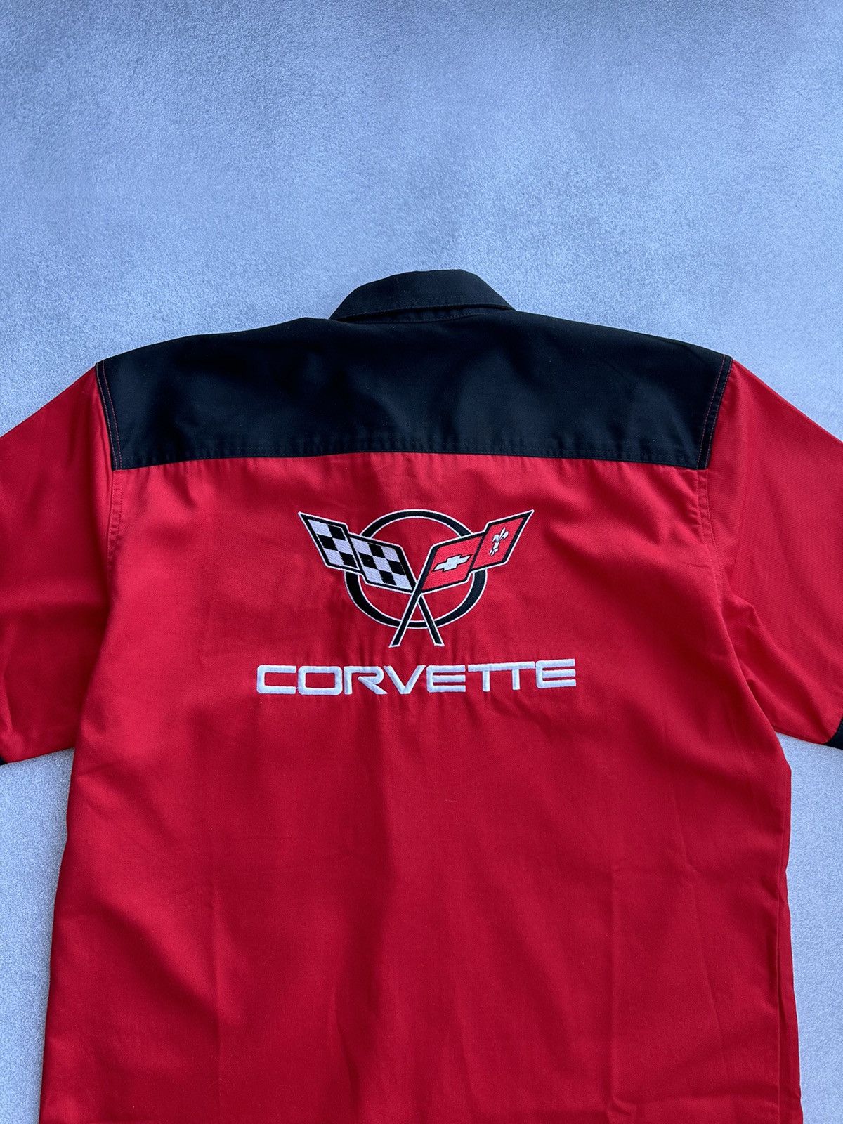 Vintage VTG Chevrolet Corvette Racing Red Short Sleeve Buttons Shirt Size US XL / EU 56 / 4 - 10 Thumbnail