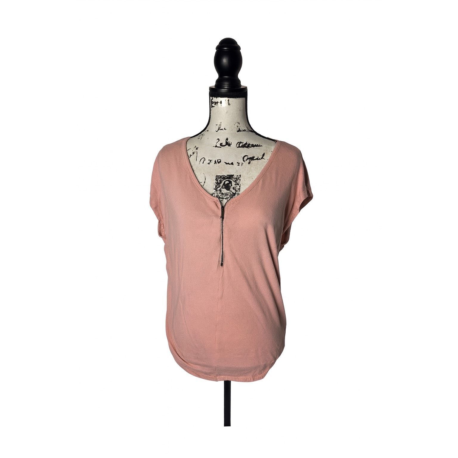 Forever 21 Forever 21 Blush Pink Zip-Up Blouse Women’s Size M – Contemp Size M / US 6-8 / IT 42-44 - 1 Thumbnail