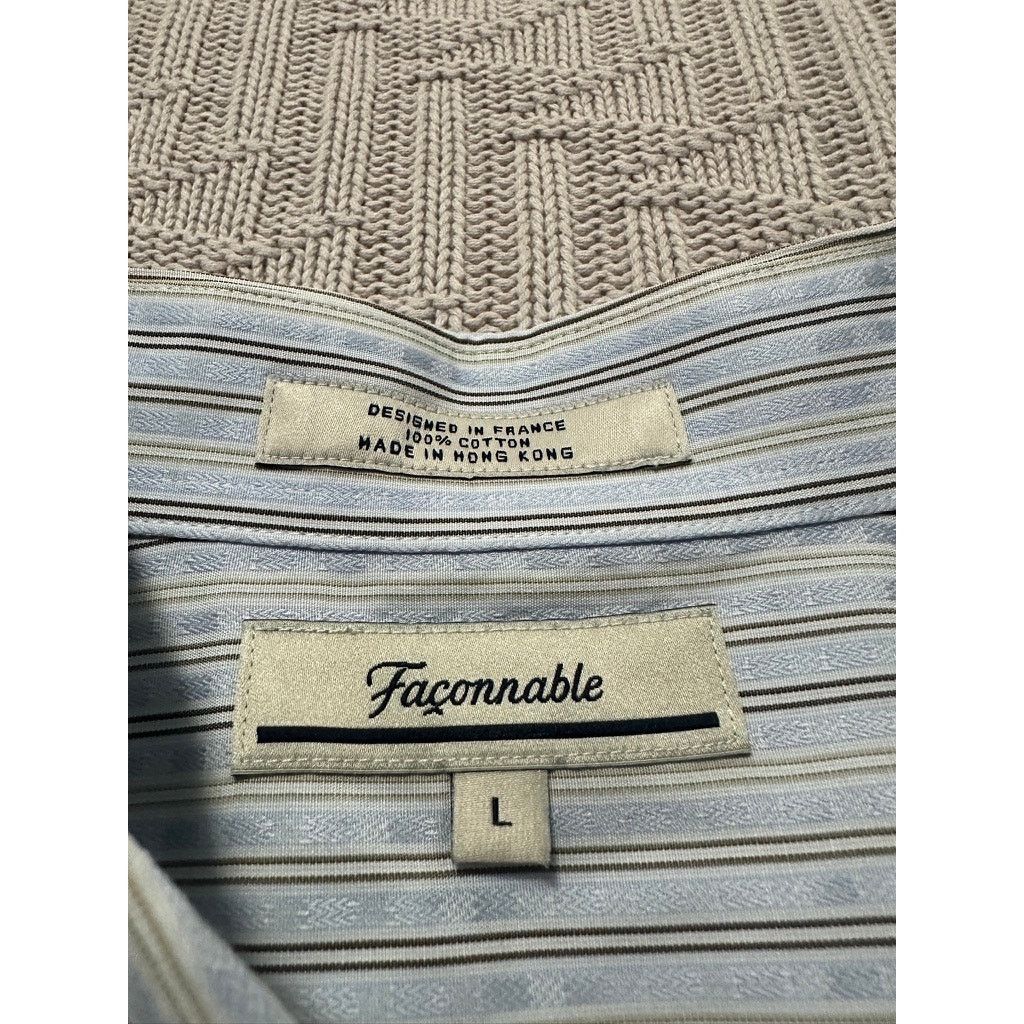 Faconnable Faconnable blue striped button down size L Size US L / EU 52-54 / 3 - 5 Thumbnail
