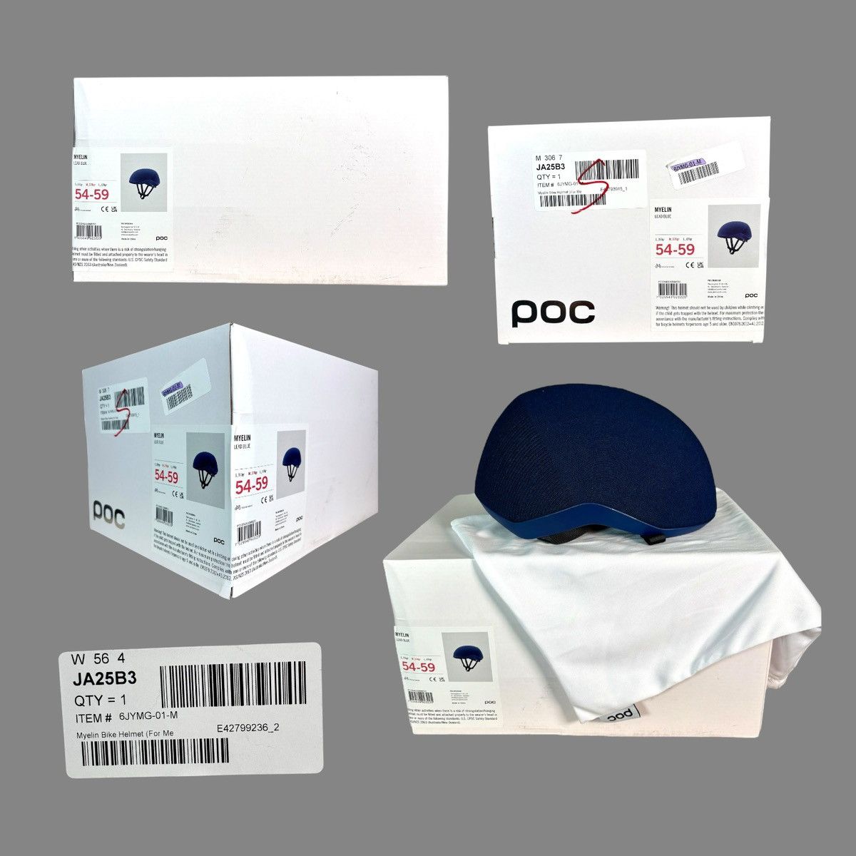 Other POC Myelin Lead Blue Covered Bicycle Helmet Sz M 54-59 cm Size ONE SIZE - 8 Thumbnail