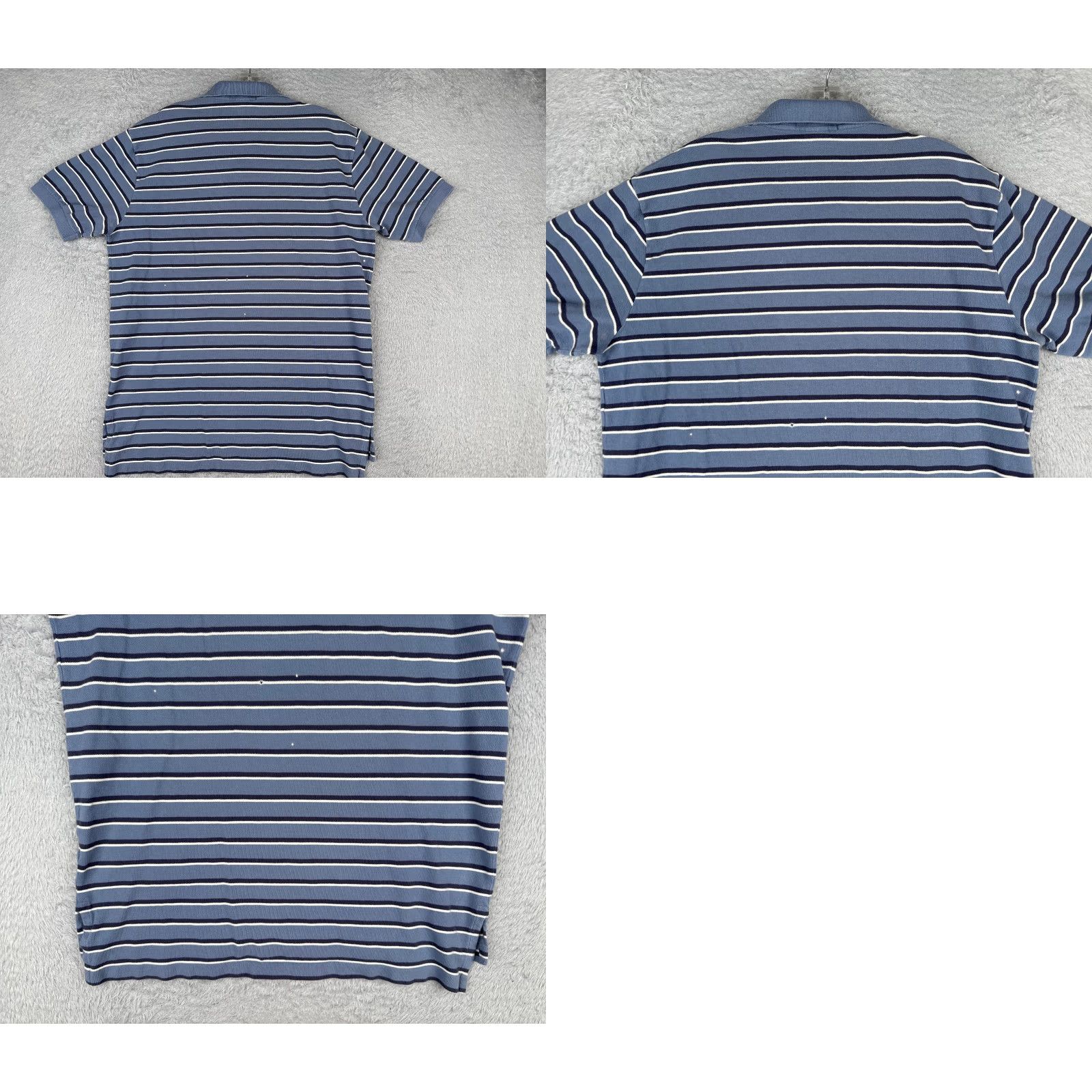 Ralph Lauren VINTAGE Ralph Lauren Polo Shirt Men L Blue White Stripe 100% Cotton Polo Shirt 40 in Chest Slim Fit Short Sleeve Casual Mens Size US L / EU 52-54 / 3 - 9 Thumbnail