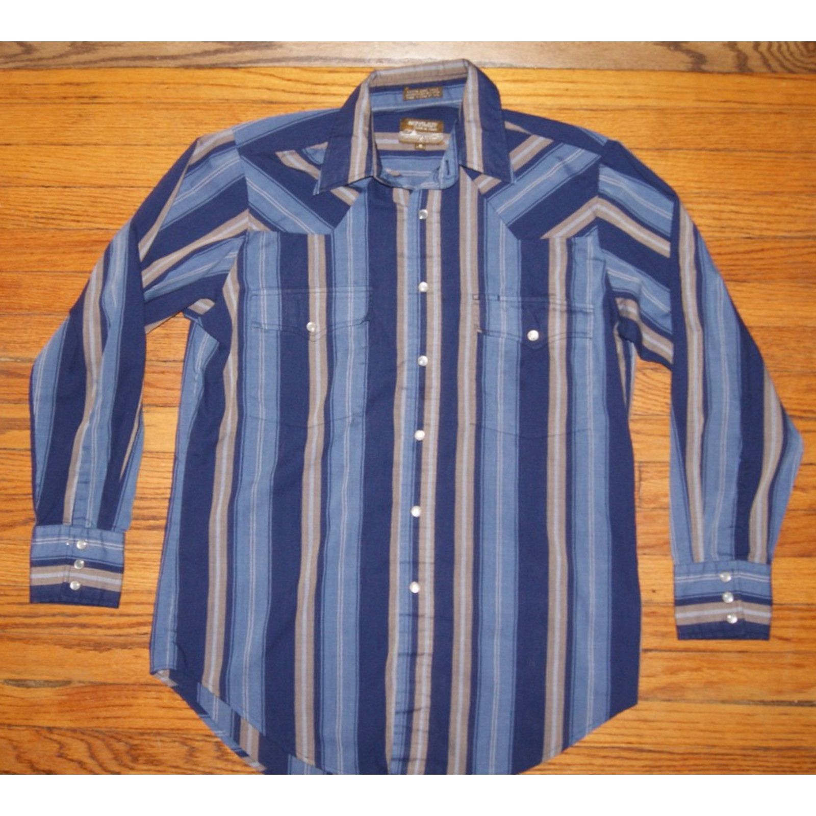 Vintage VTG Outlaw Western Wear Pearl Snap Shirt Men M Stripe Cowboy Size US M / EU 48-50 / 2 - 2 Thumbnail
