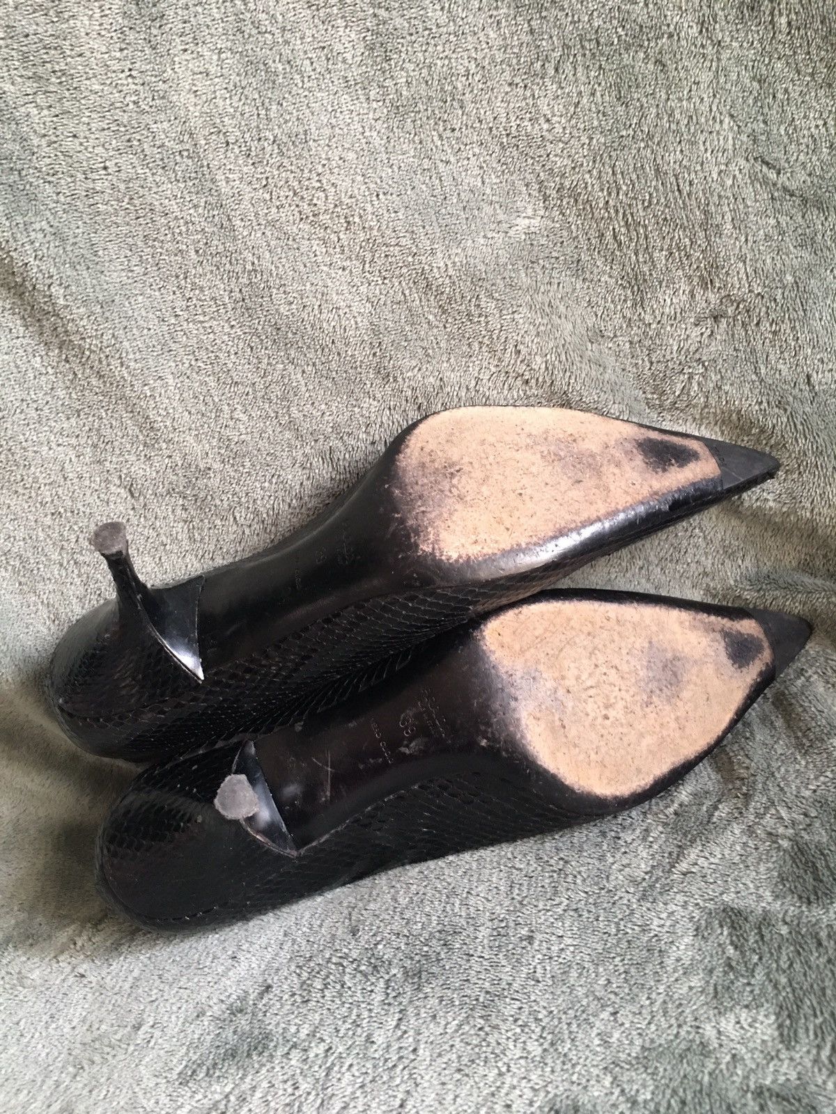 Prada PRADA Black Leather Snake Design Heels Pumps Size EU 39 Size US 9 / IT 39 - 14 Thumbnail