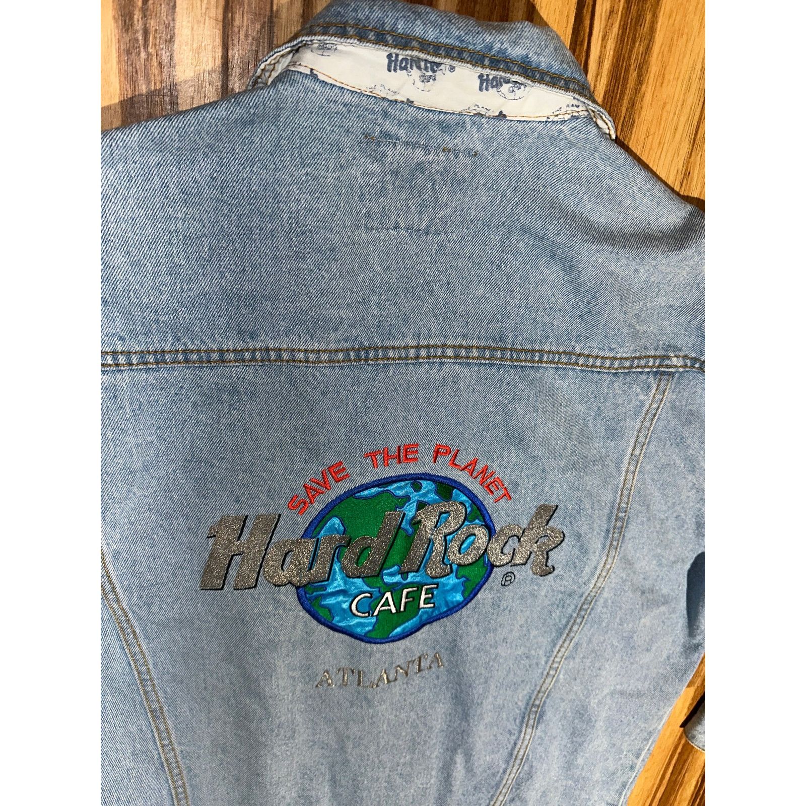 Hard Rock Cafe Vintage 1980s Hard Rock Cafe Atlanta Jean Jacket Size Large Size US L / EU 52-54 / 3 - 10 Thumbnail