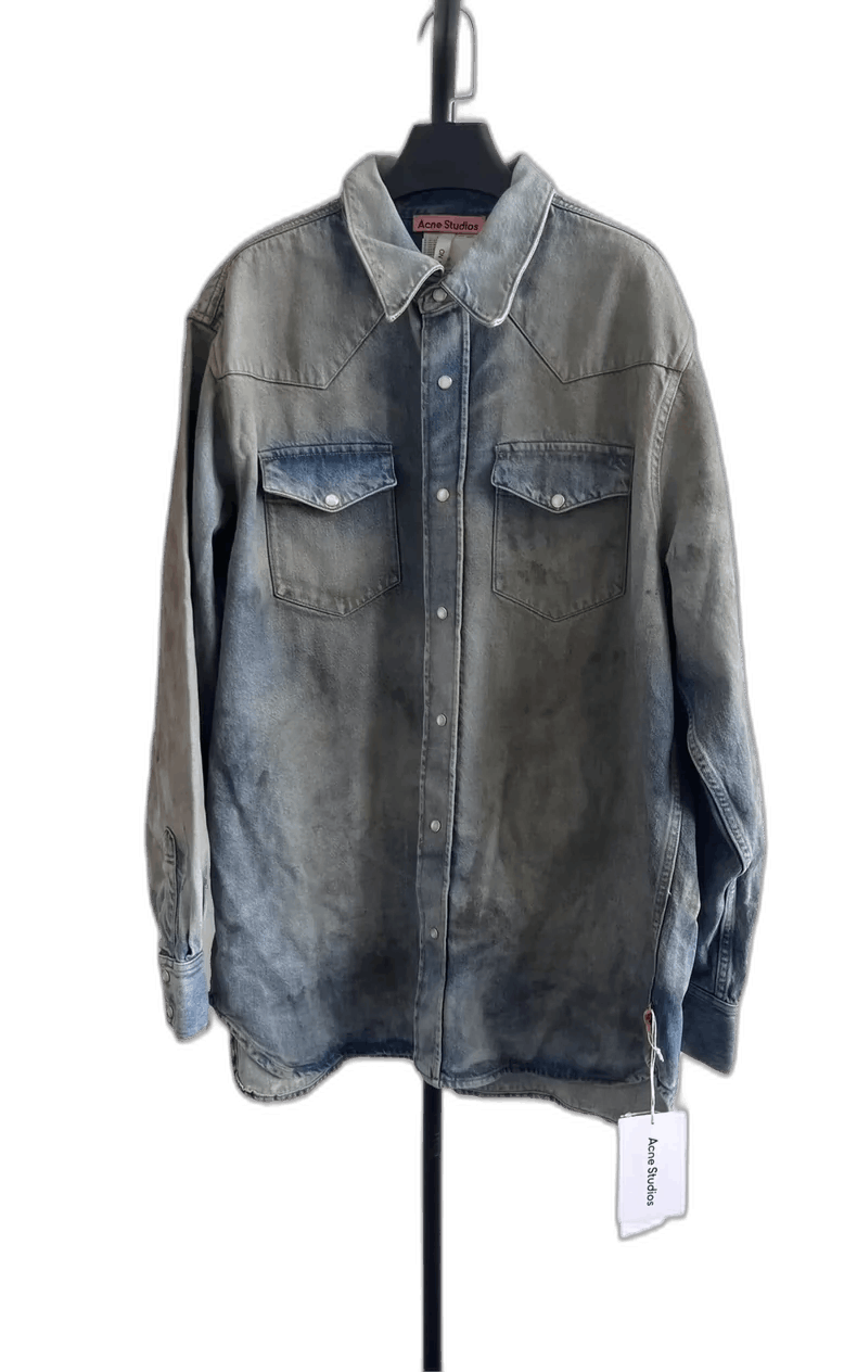 Acne Studios Acne Studios Long Sleeve Denim Shirt Blue-yf Size US L / EU 52-54 / 3 - 1 Thumbnail