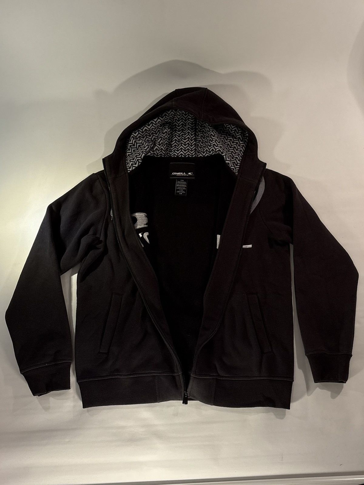 O'Neill Y2K O'Neill Stitch Geometric Fleece Lined Zip Up Hoodie Sz L Size US L / EU 52-54 / 3 - 7 Thumbnail