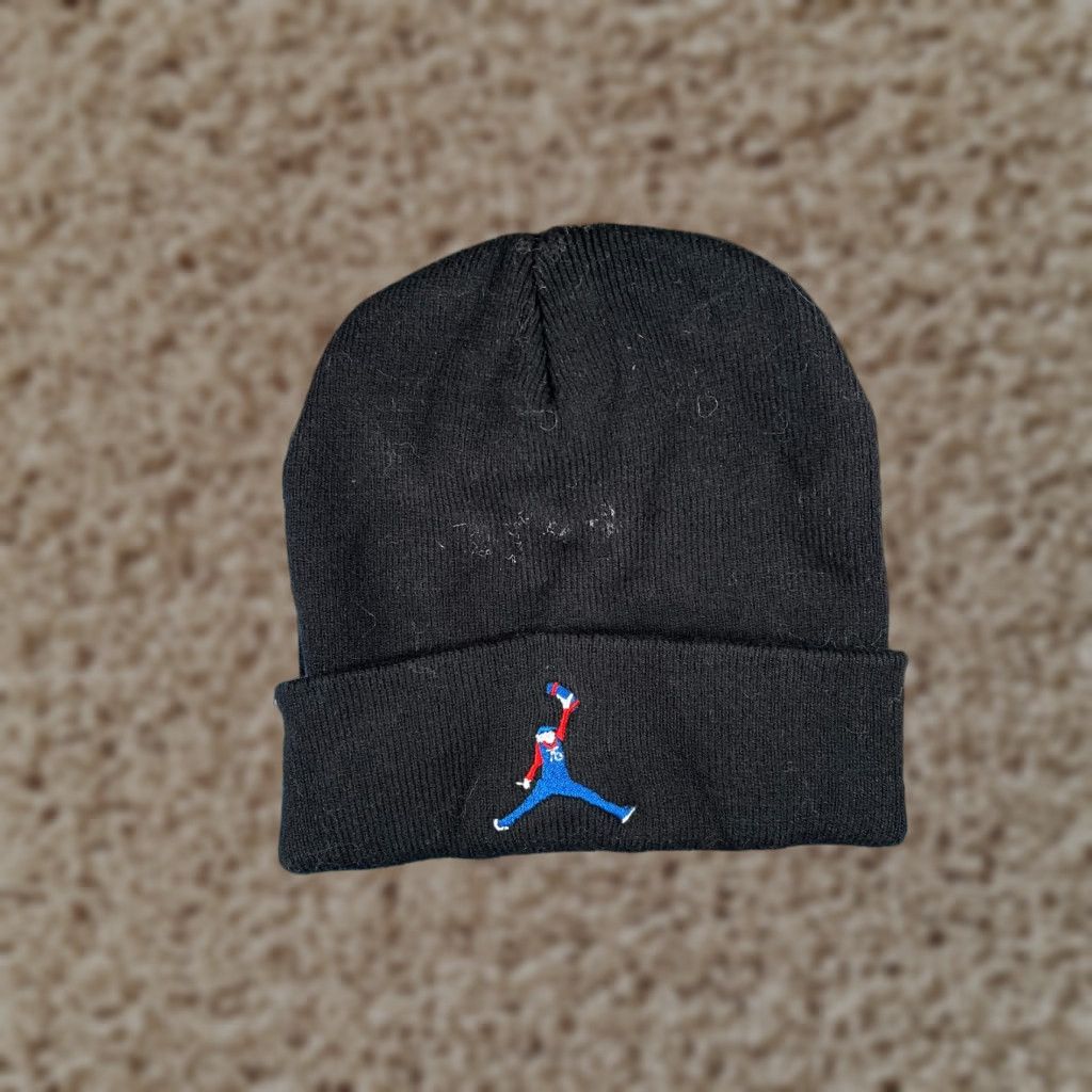 Vintage OTTO Sixth Man Jumpin' Towel Beanie Toque Knit Adult One Size Black Beanie Mens Size ONE SIZE - 1 Thumbnail