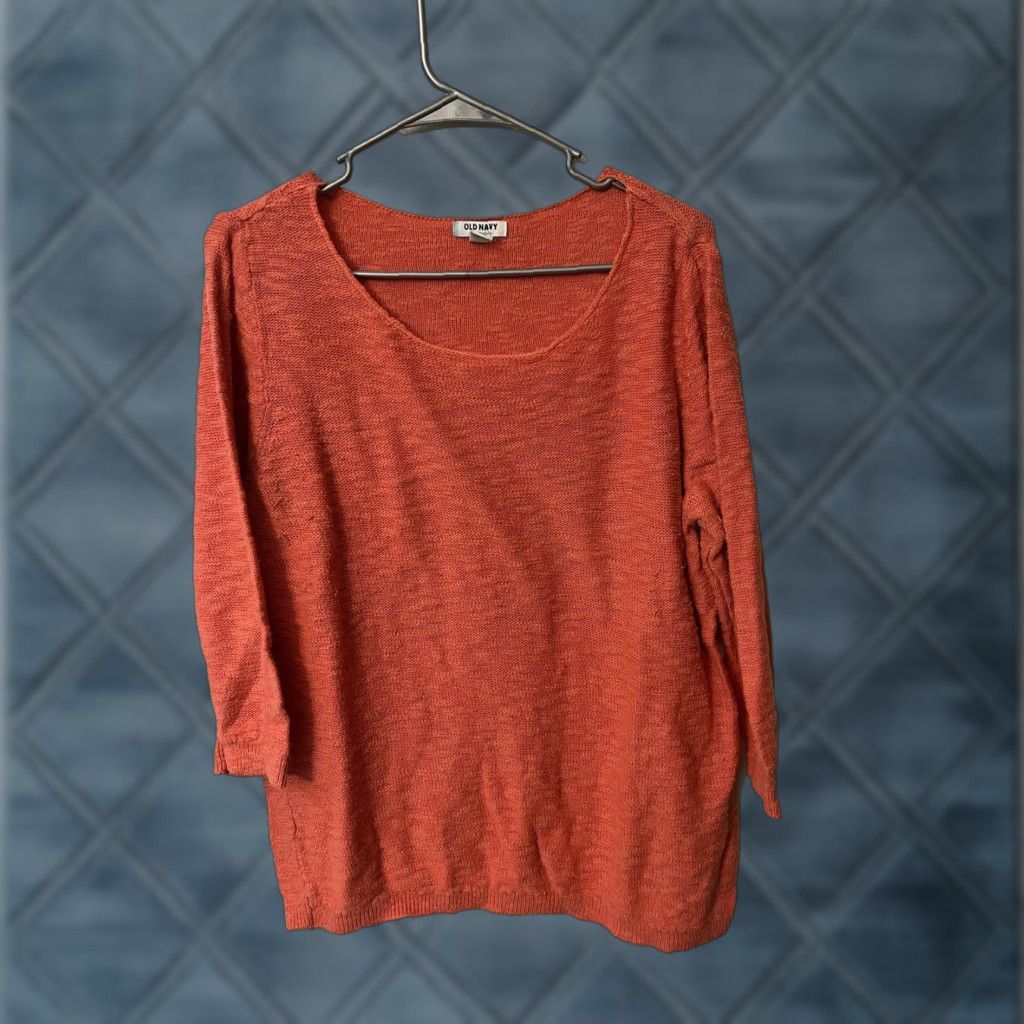 Old Navy Old Navy Orange Knit Sweater Women’s Long Sleeve Size XL Pullover Casual Solid 3/4 Sleeve Regular Knit Size XL / US 12-14 / IT 48-50 - 1 Thumbnail