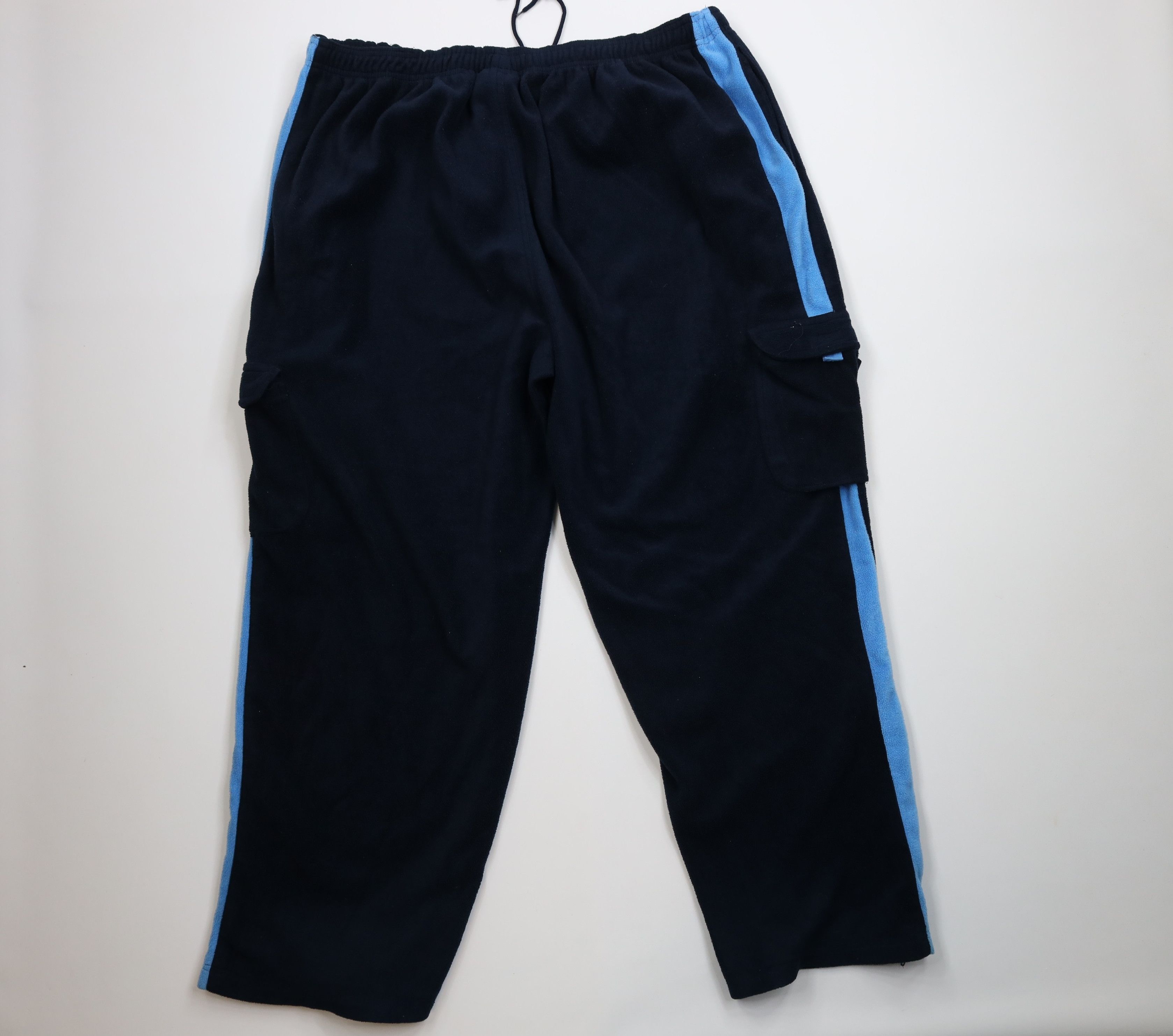 Vintage Vintage 90s Y2K Wilson Wide Leg Fleece Cargo Sweatpants Blue Size US 44 / EU 60 - 13 Thumbnail