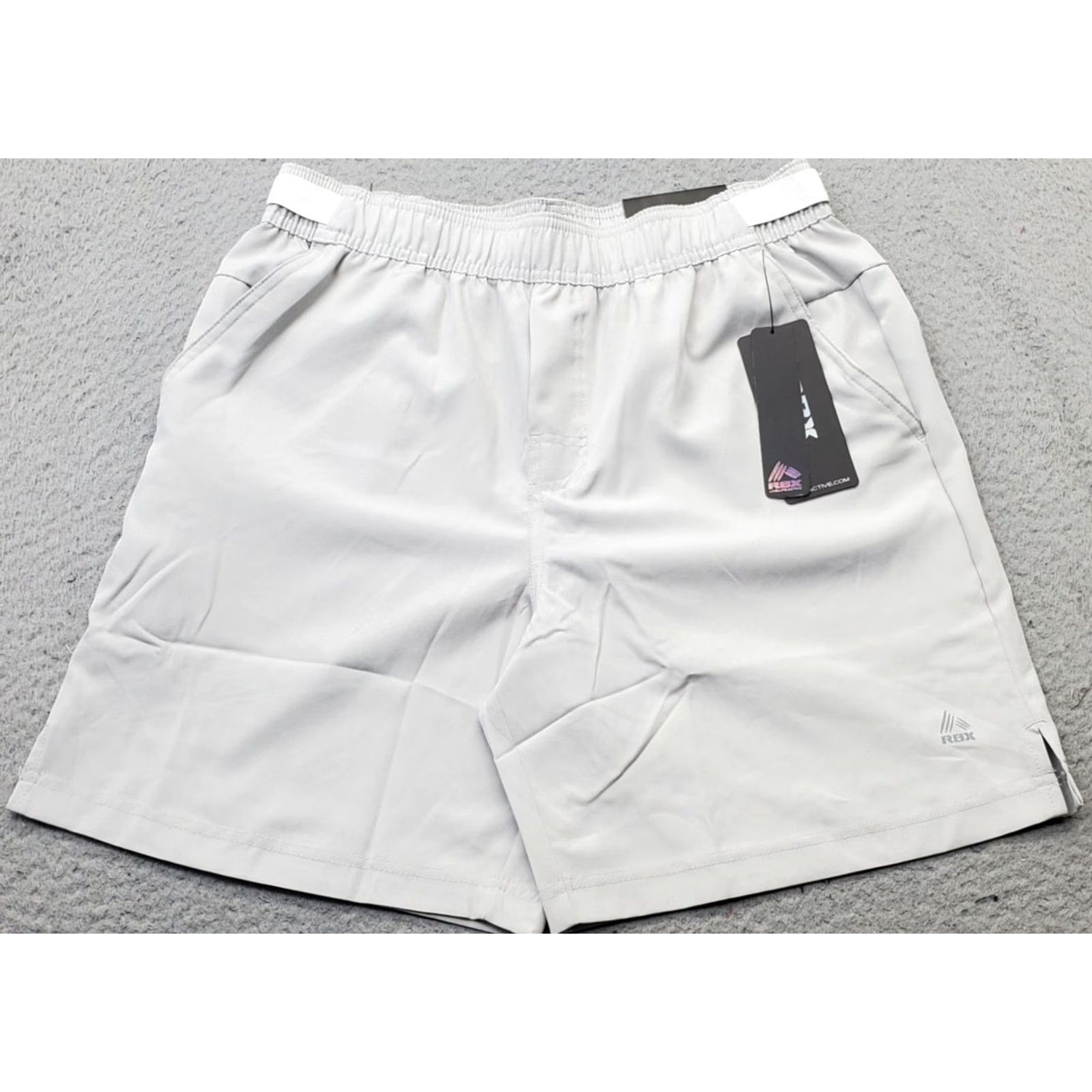 Vintage RBX Mens Training Shorts Athletic Gray M Waist 30 in Pockets Elastic 7" Inseam Soft Stretch Size US 31 - 2 Thumbnail