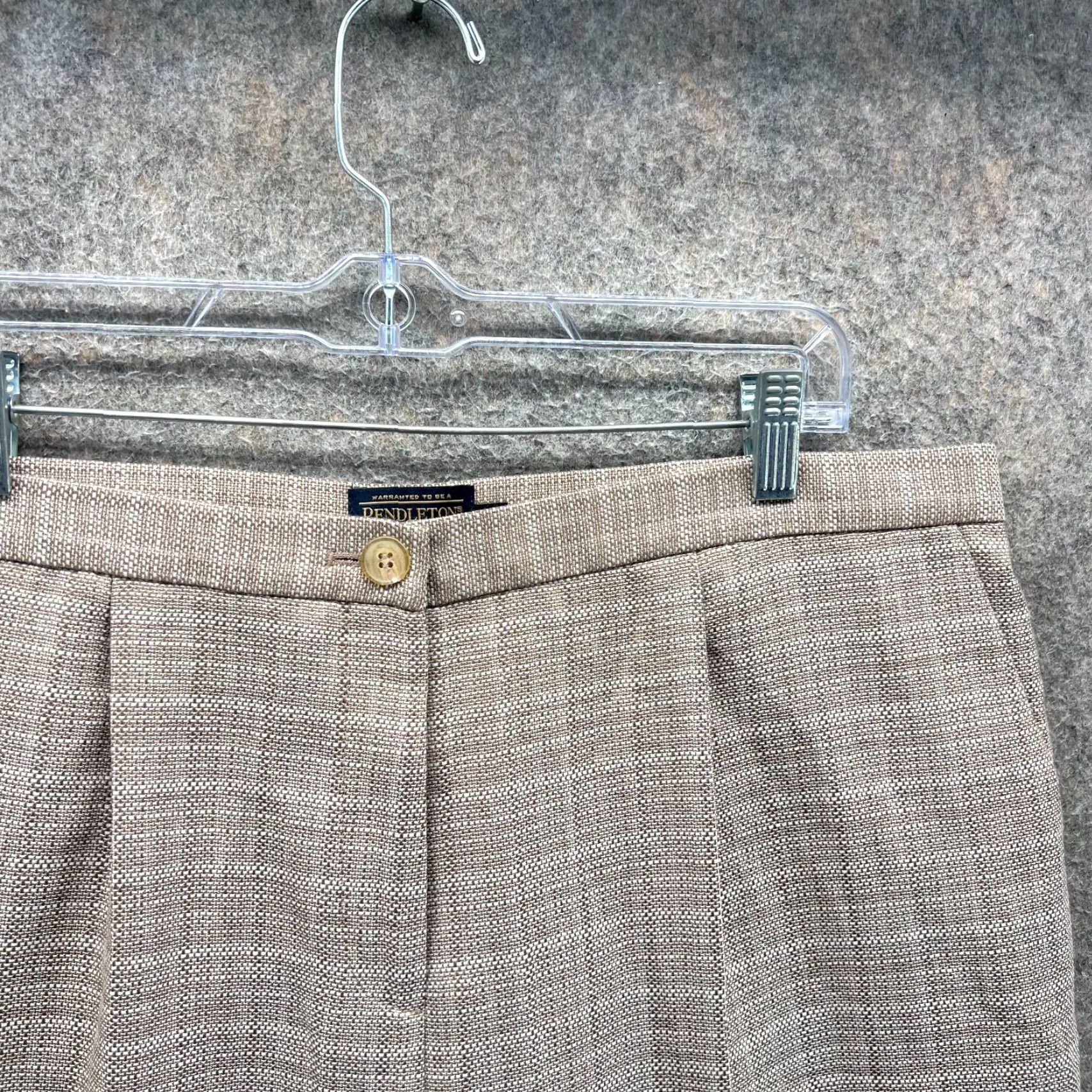 Pendleton Pendleton Dress Pants Women 16P Beige Wool High Waist Pleated Straight Leg NEW Size 25" / US 0 / IT 36 - 7 Thumbnail