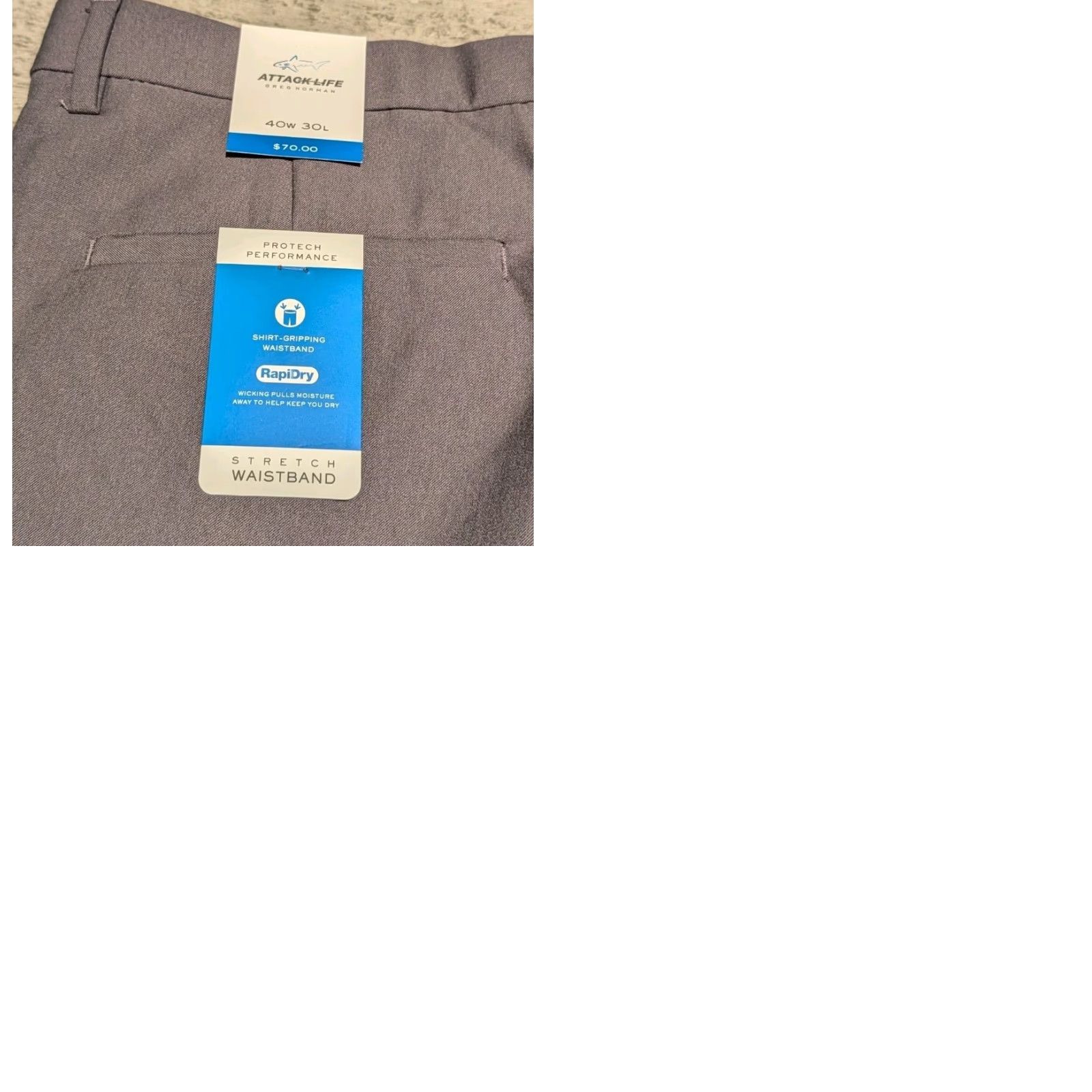 Alife Greg Norman NWT Men's Performance Attack Life Golf Flat Front Pants Gray 40W 30L Size US 40 / EU 56 - 9 Thumbnail