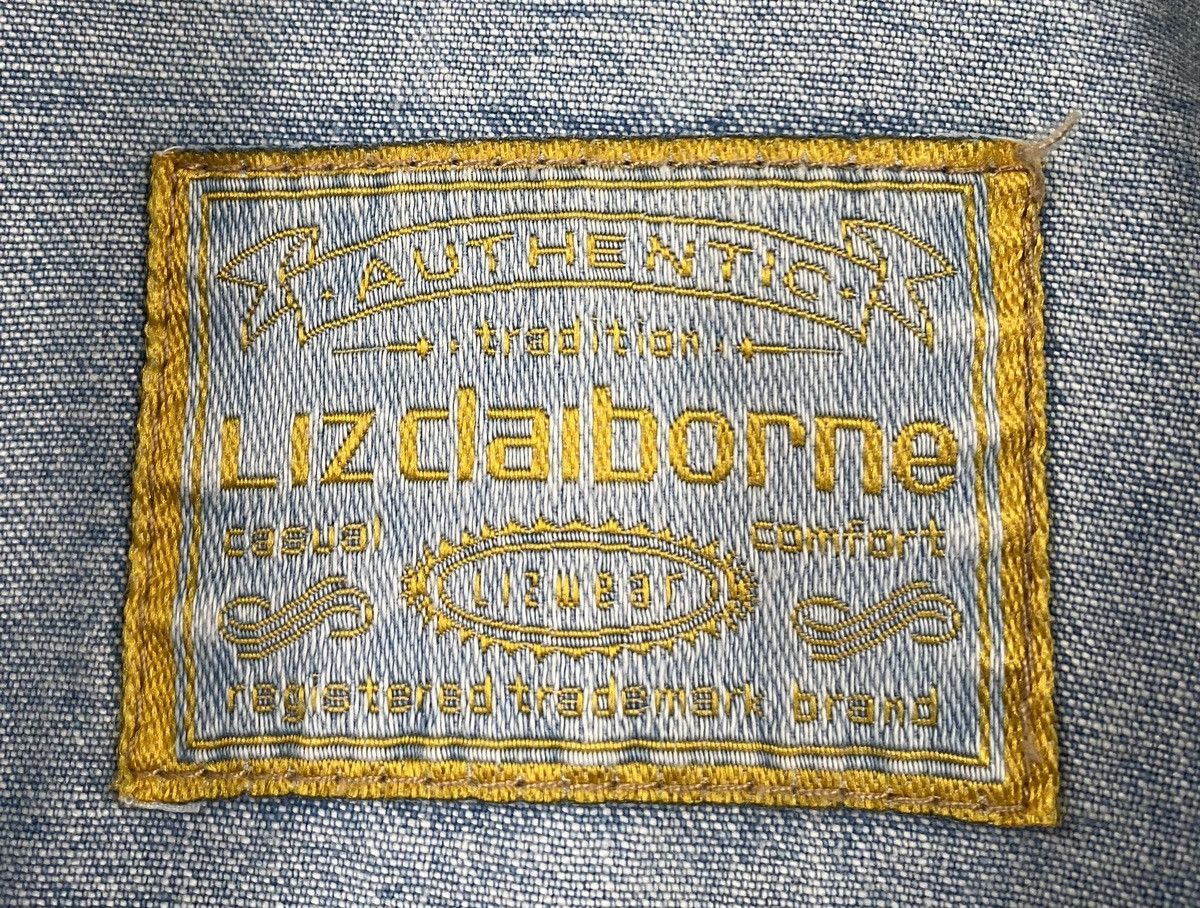 Liz Claiborne VTG Y2K Liz Claiborne Floral Jean Jacket Medium Cropped Size M / US 6-8 / IT 42-44 - 7 Thumbnail