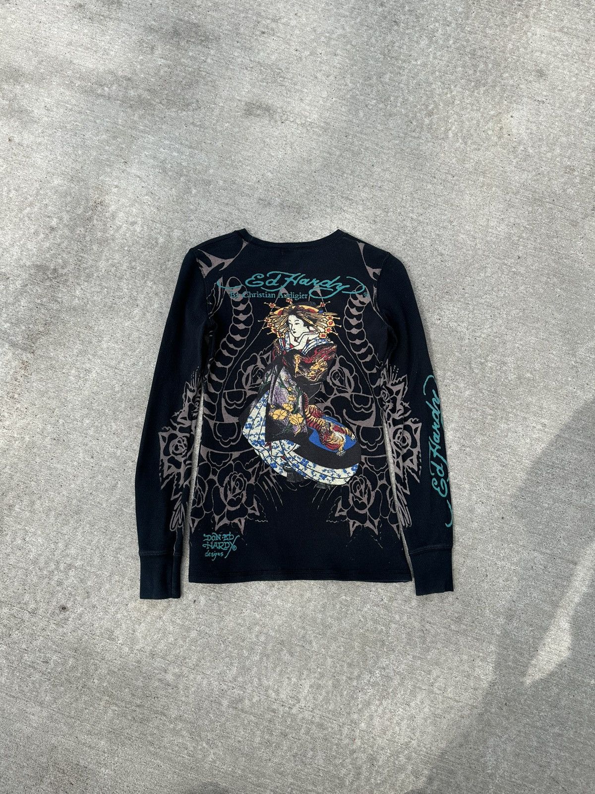 Ed Hardy Ed Hardy By Christian Audigier White Long sleeve Tee Size S Size S / US 4 / IT 40 - 1 Thumbnail