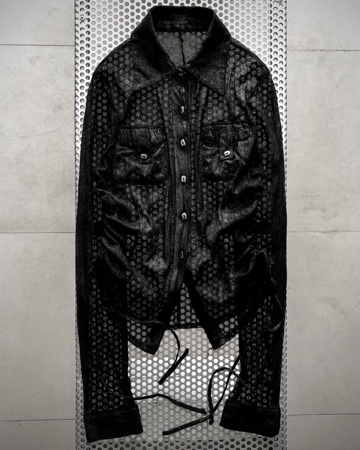Le Grande Bleu (L.G.B.) 2000S ITM Nocturnal Bondage Mesh Shirt-Jacket Size S / US 4 / IT 40 - 1 Thumbnail