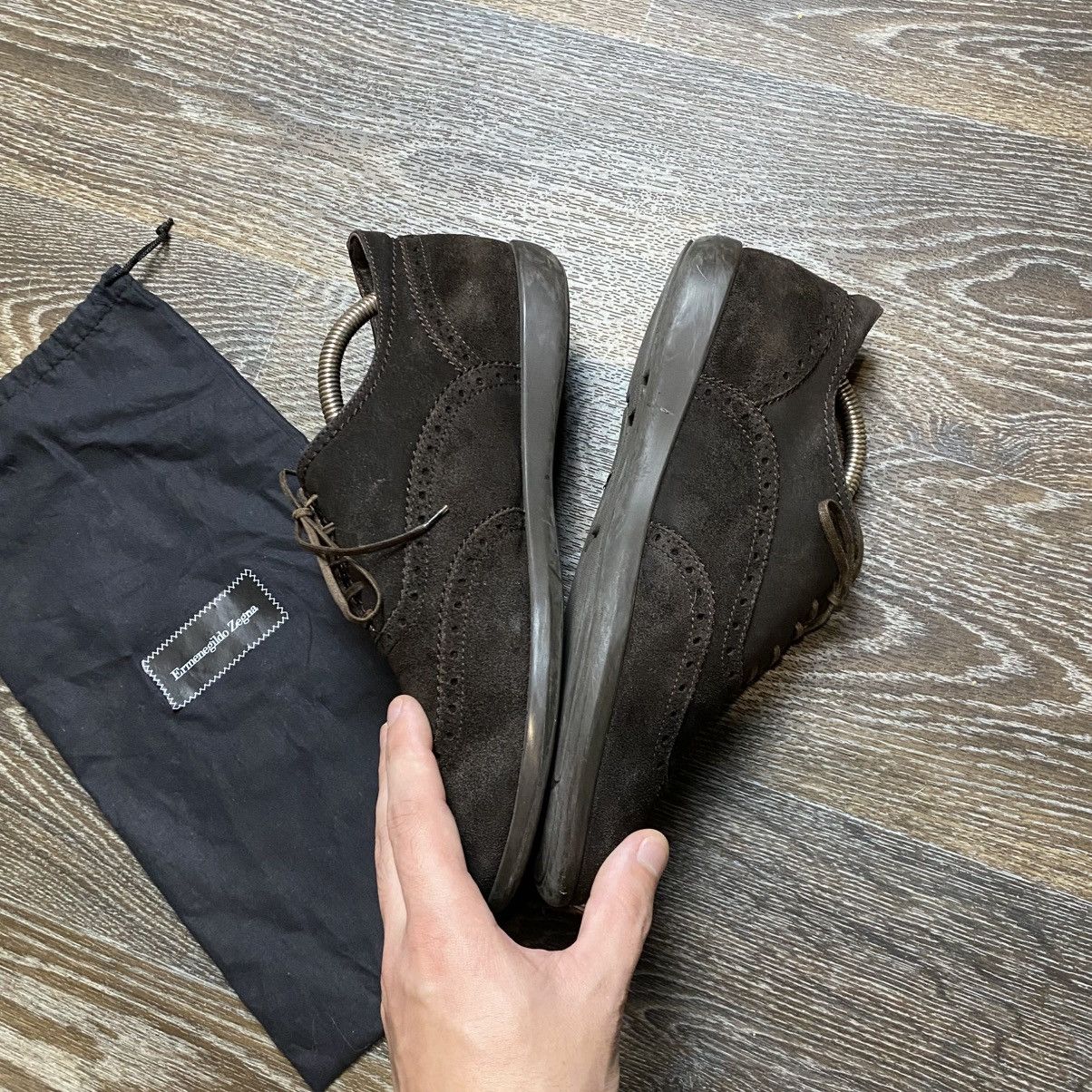 Ermenegildo Zegna Ermenegildo Zegna Men’s Suede Brogue Sneakers Size 42/43 Size US 9.5 / EU 42-43 - 4 Thumbnail