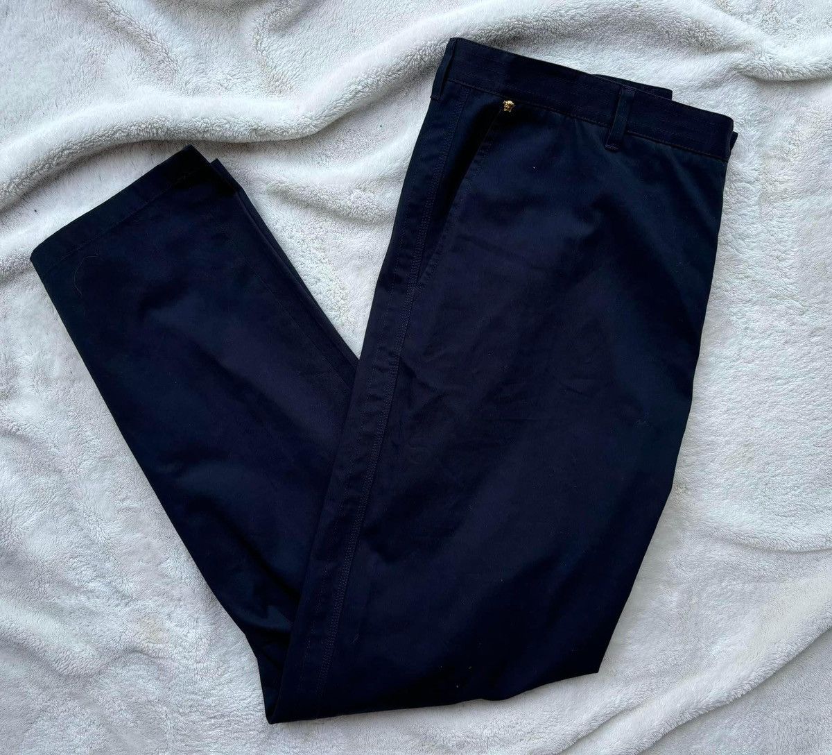 Versace Versace Navy/Gold Medusa Pants Size US 32 / EU 48 - 1 Thumbnail