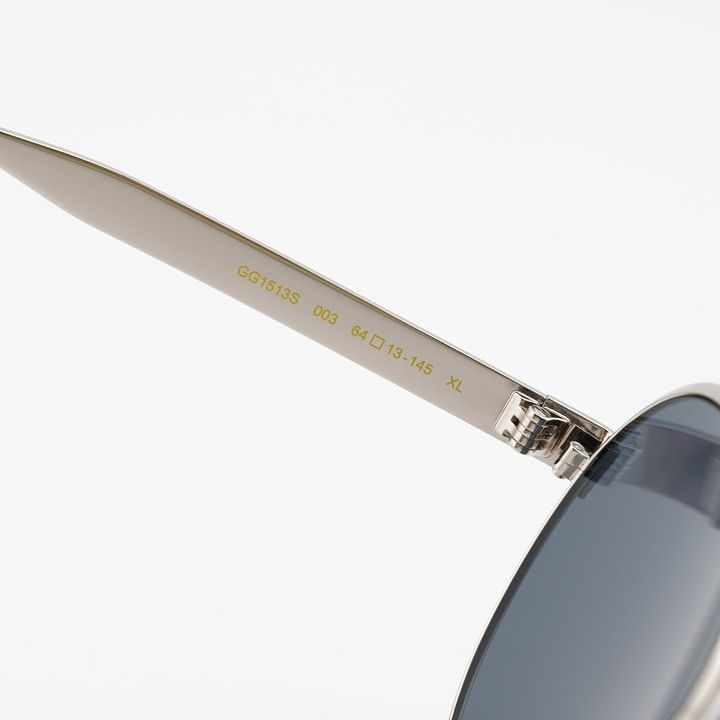 Gucci Gucci GG1513S 003 Sunglasses Silver Aviator Frame, Smoke Size ONE SIZE - 8 Thumbnail