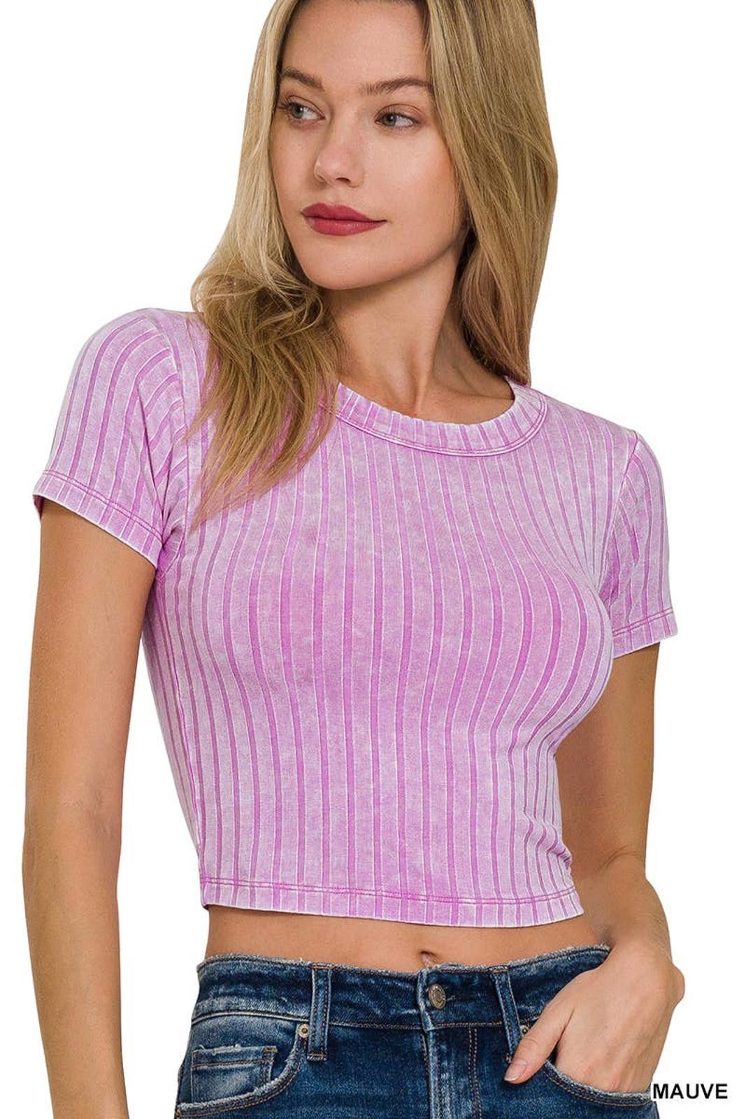 Other Ribbed Short Sleeve Buttery Soft Crop Top Zenana Size S / US 4 / IT 40 - 4 Thumbnail