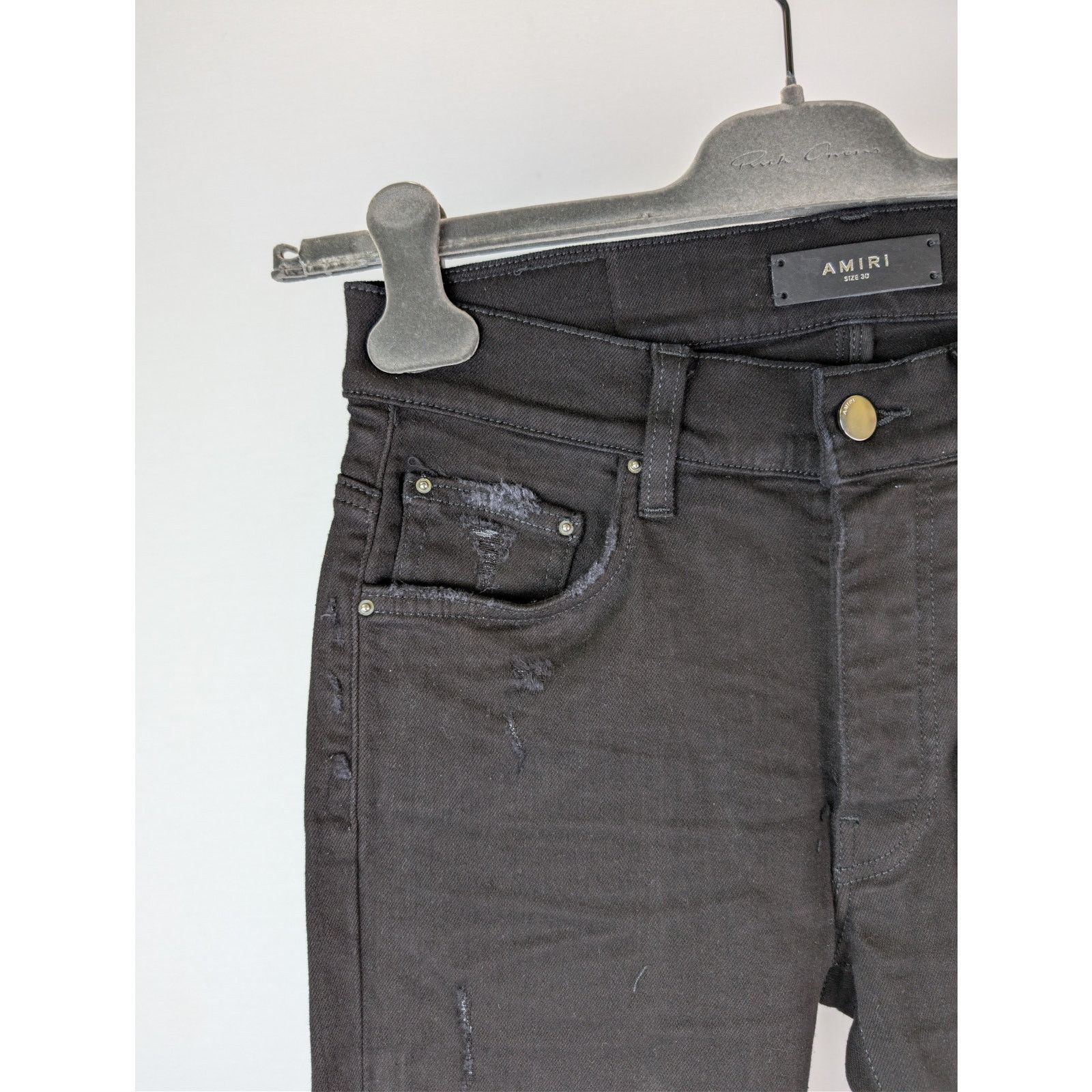 Amiri o1rshd1 Bones Jean Denim Jeans in Black/Silver Size US 30 / EU 46 - 6 Thumbnail