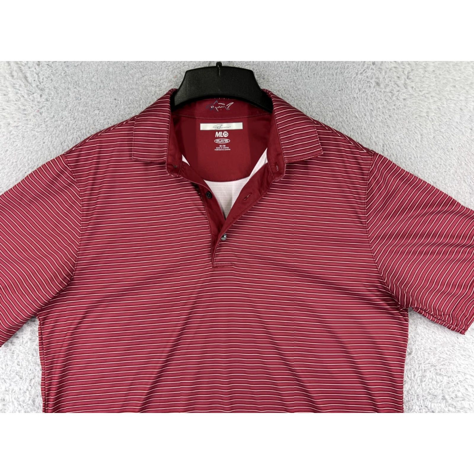 Vintage VINTAGE Greg Norman Polo Shirt Mens M Red Stripe Short Sleeve Golf Polyester Size US M / EU 48-50 / 2 - 7 Thumbnail