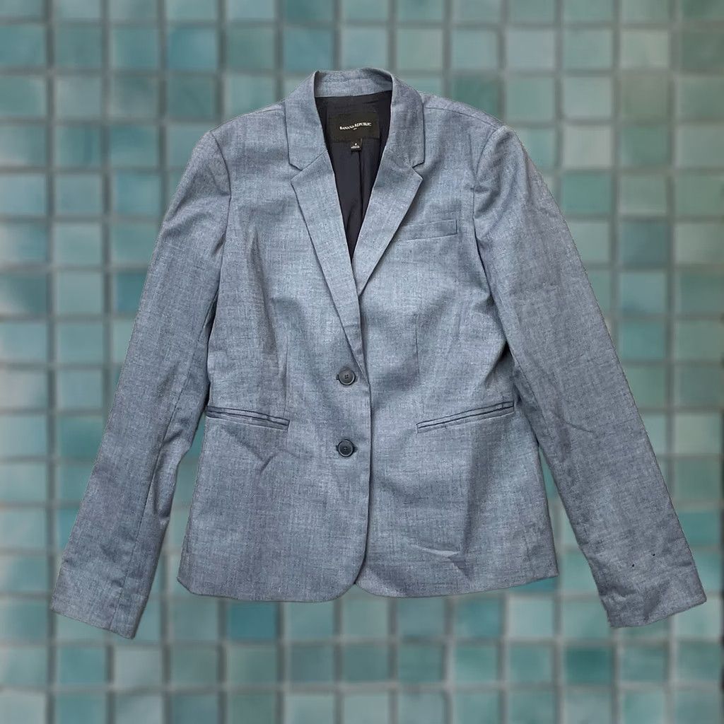 Banana Republic Banana Republic Womens 8 Blue Blazer Jacket Coat Stretch Lined Single Breasted Size M / US 6-8 / IT 42-44 - 1 Thumbnail