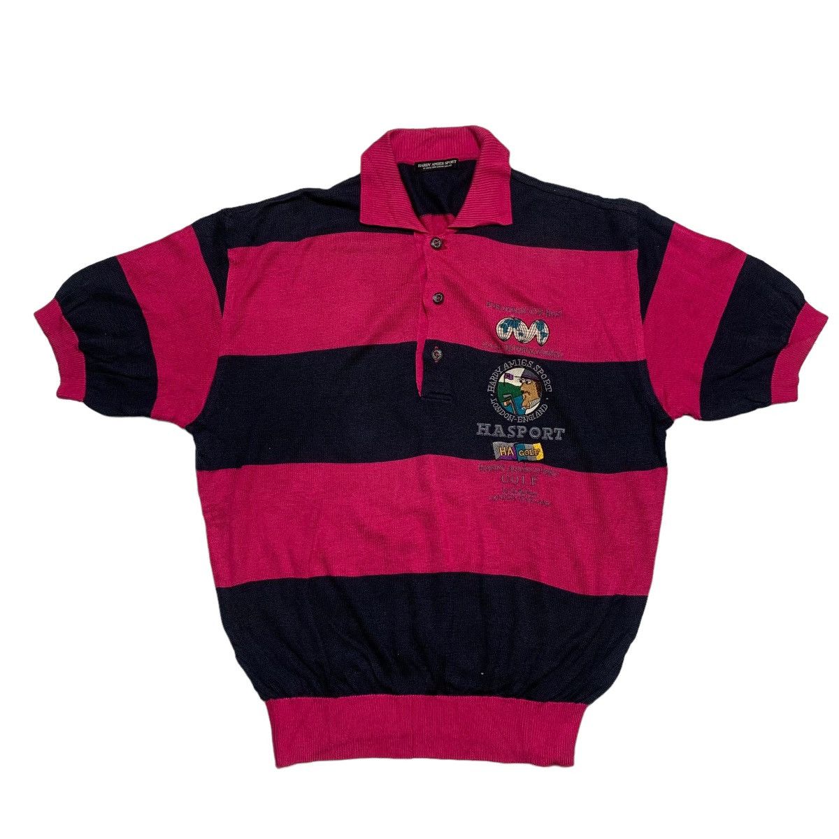 Hardy Amies Sport Stripe Knitwear Polo Tee