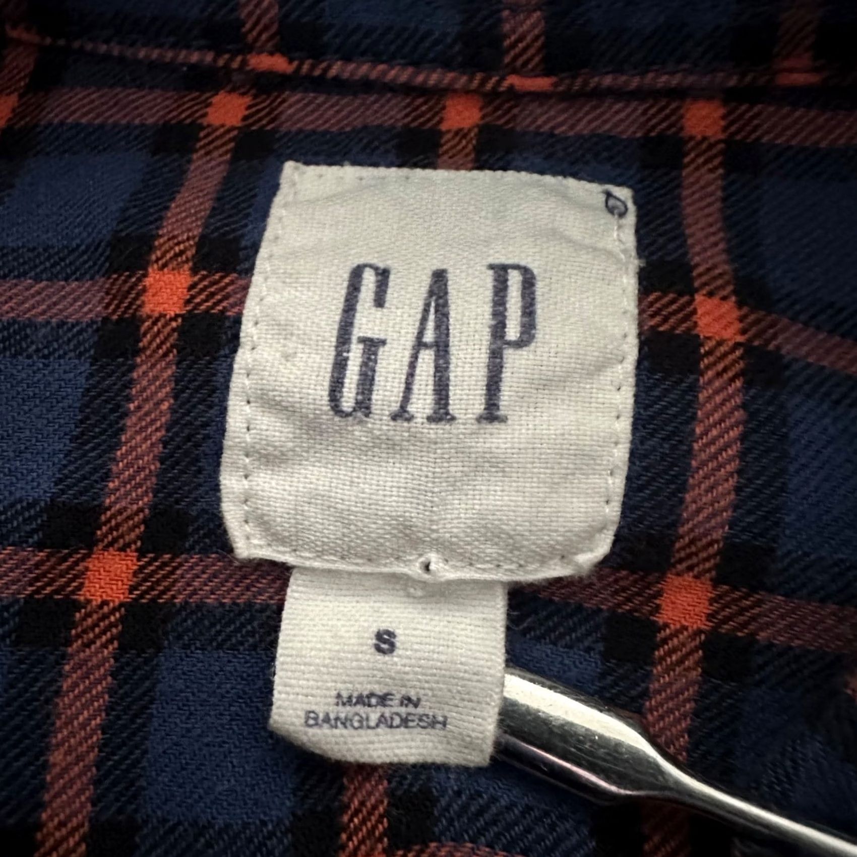 Gap Gap Shirt Mens S Flannel Button-Up Blue Plaid 98% Cotton 2% Spandex Stretch Size US S / EU 44-46 / 1 - 3 Thumbnail