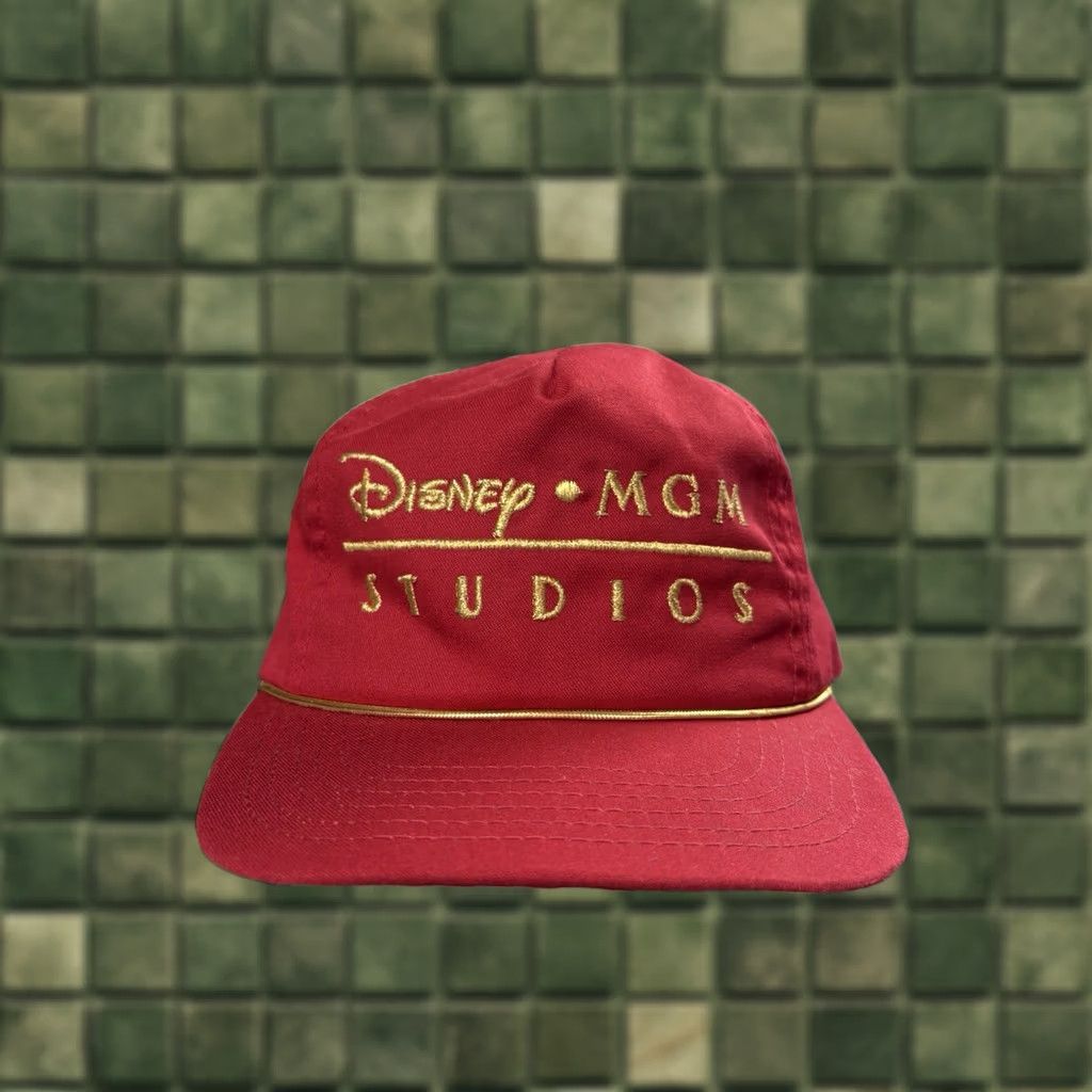 Disney VINTAGE Disney MGM STUDIOS TRUCKER HAT RED/MAROON GOLD EMBROIDERED USA MADE One Size Adult Unisex Size ONE SIZE - 1 Thumbnail