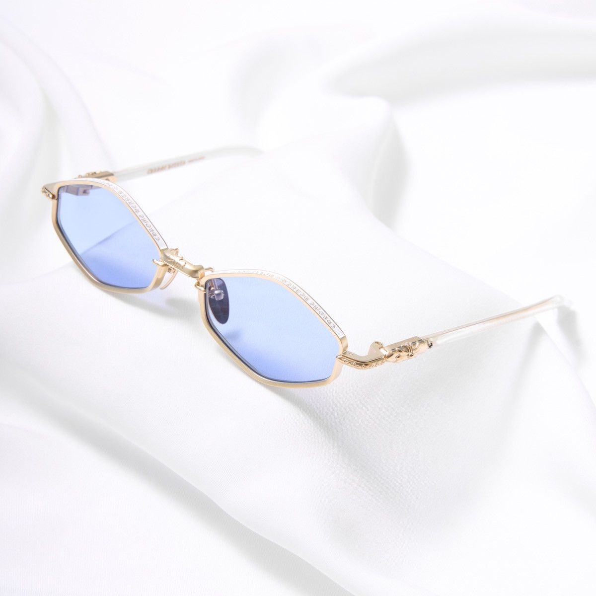 Chrome Hearts CHROME HEARTS NIP SLIP MATTE GOLD PLATED - WHITE SUNGLASSES Size ONE SIZE - 2 Thumbnail
