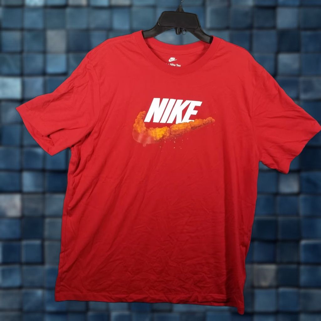 Nike Nike Shirt Mens XL Red The Nike Fried Chicken Swoosh DM2279-657 Size US XL / EU 56 / 4 - 1 Thumbnail