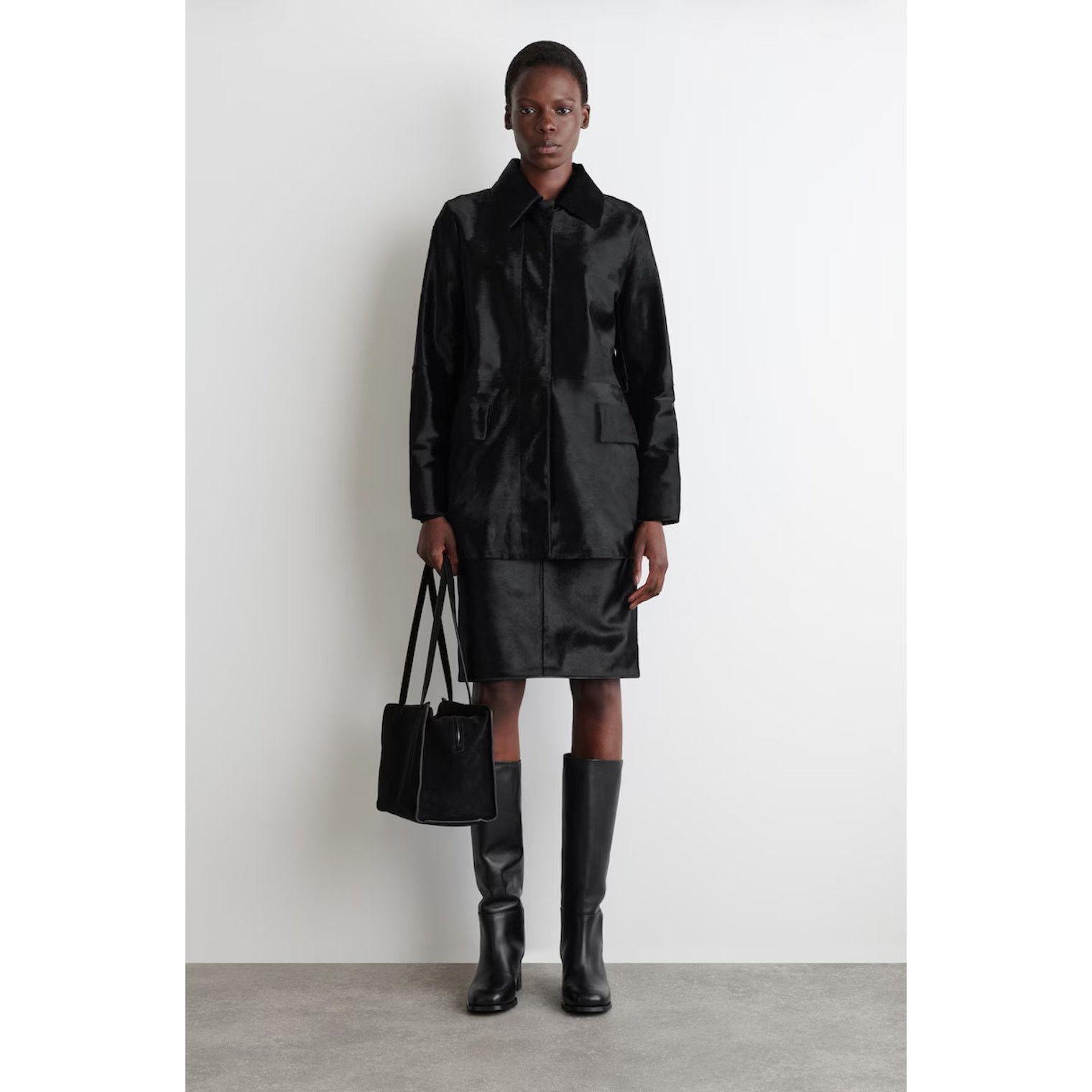 Cos COS Black Leather Knee High Boots EU 40 US 9 Size US 9 / IT 39 - 8 Thumbnail