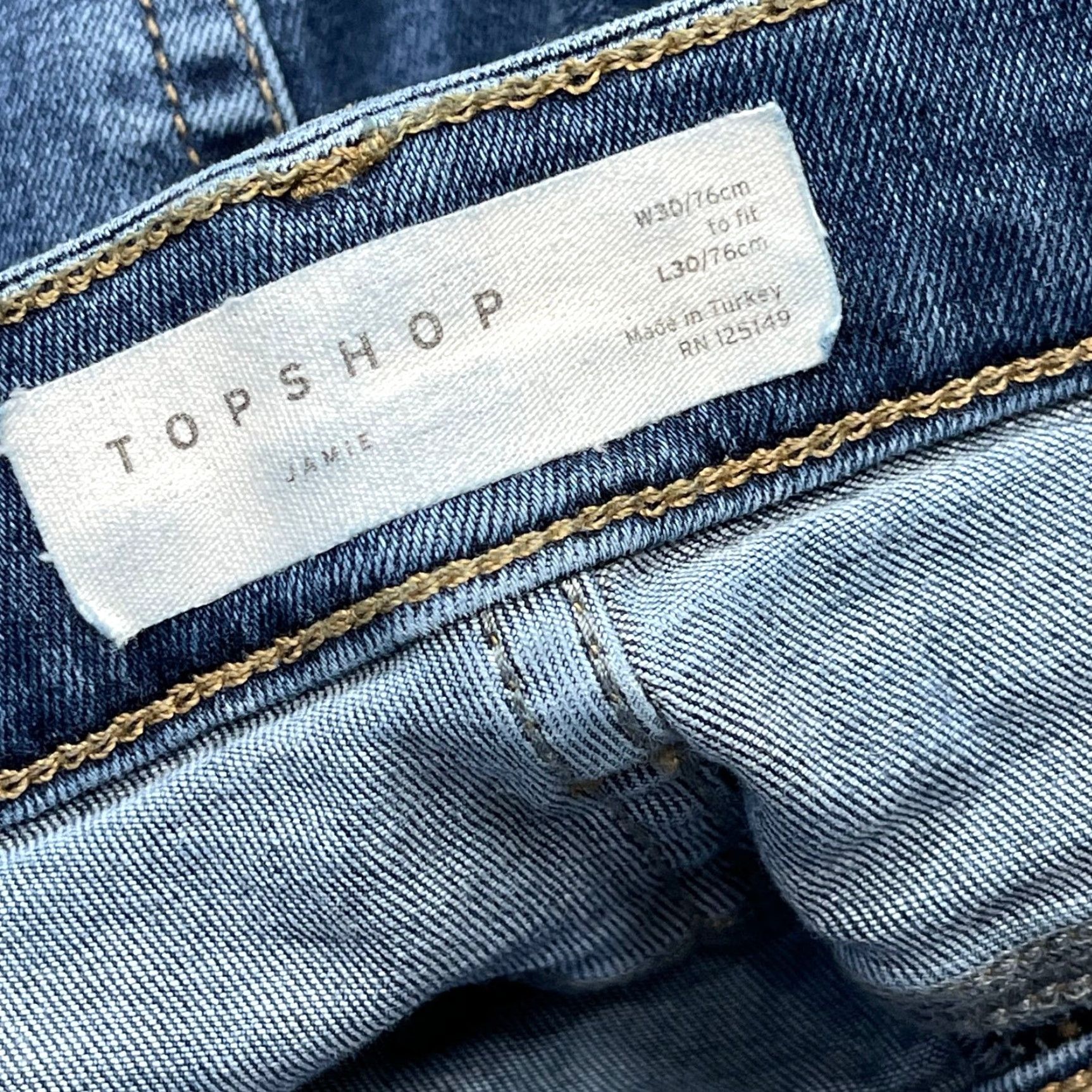 Topshop Topshop Jeans Womens 30 Skinny Denim Zip Mid Retro 90s Cotton Blend Blue Dark Vintage No Size 26" / US 2 / IT 38 - 3 Thumbnail