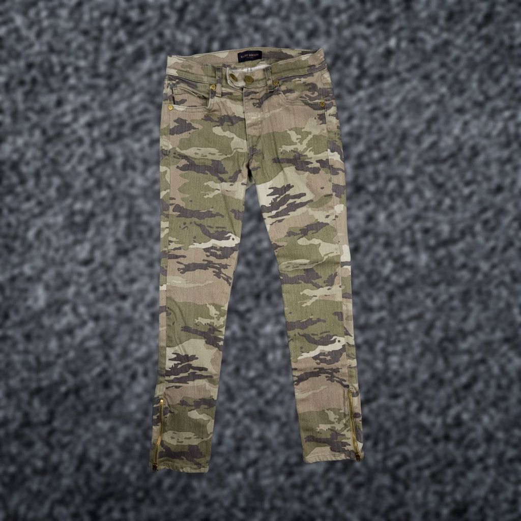 Ramy Brook Ramy Brook Camo Pants Women Slim Fit Zip Ankles Low Rise 25 x 25 Green Denim Stretch 5-Pocket Moto Pattern Jeans Size 42" / US 20 - 1 Thumbnail