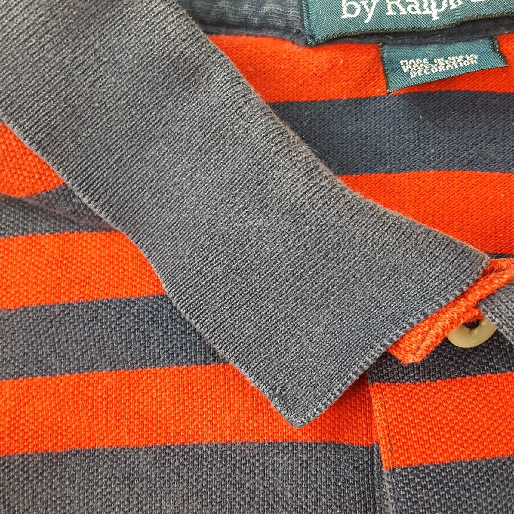 Ralph Lauren VINTAGE Polo Ralph Lauren Mens L Striped Skate Punk Surf Retro Collar Polo Shirt Size US L / EU 52-54 / 3 - 5 Thumbnail