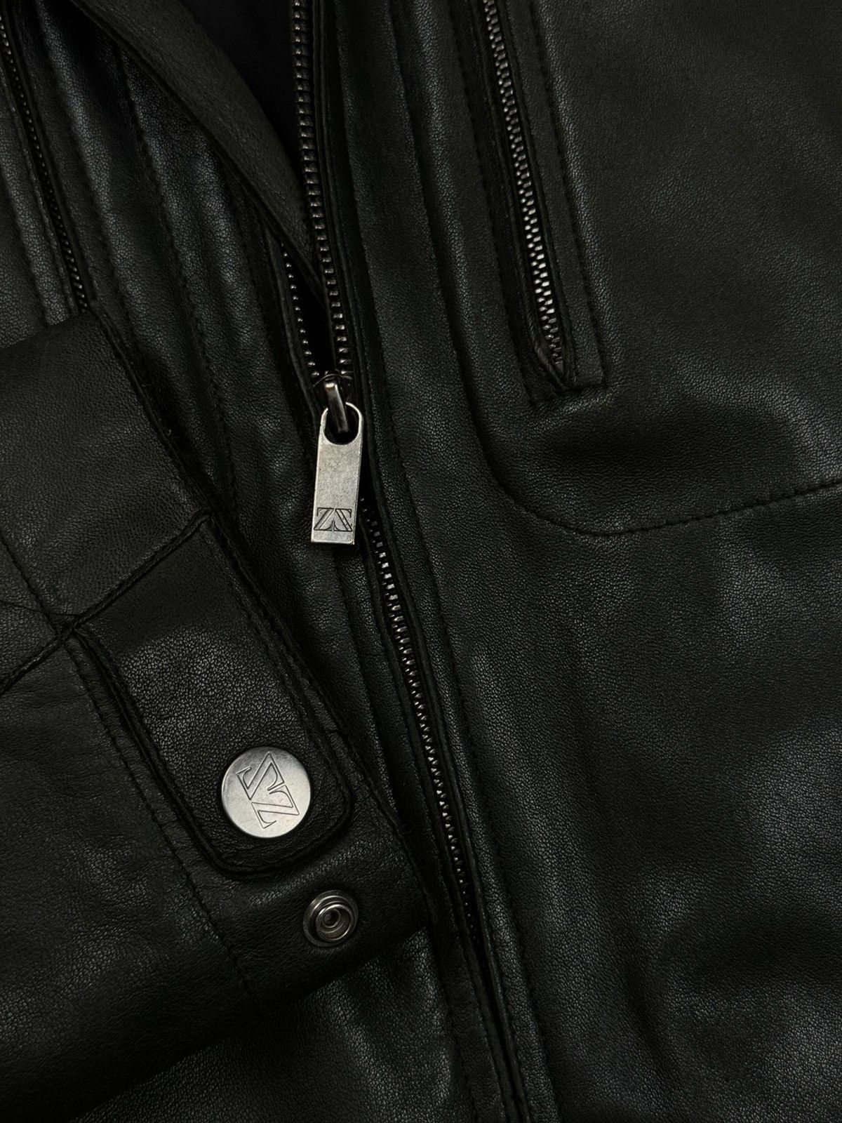Ermenegildo Zegna Leather jacket Zegna Sport original luxury streetwear item Size US L / EU 52-54 / 3 - 3 Thumbnail