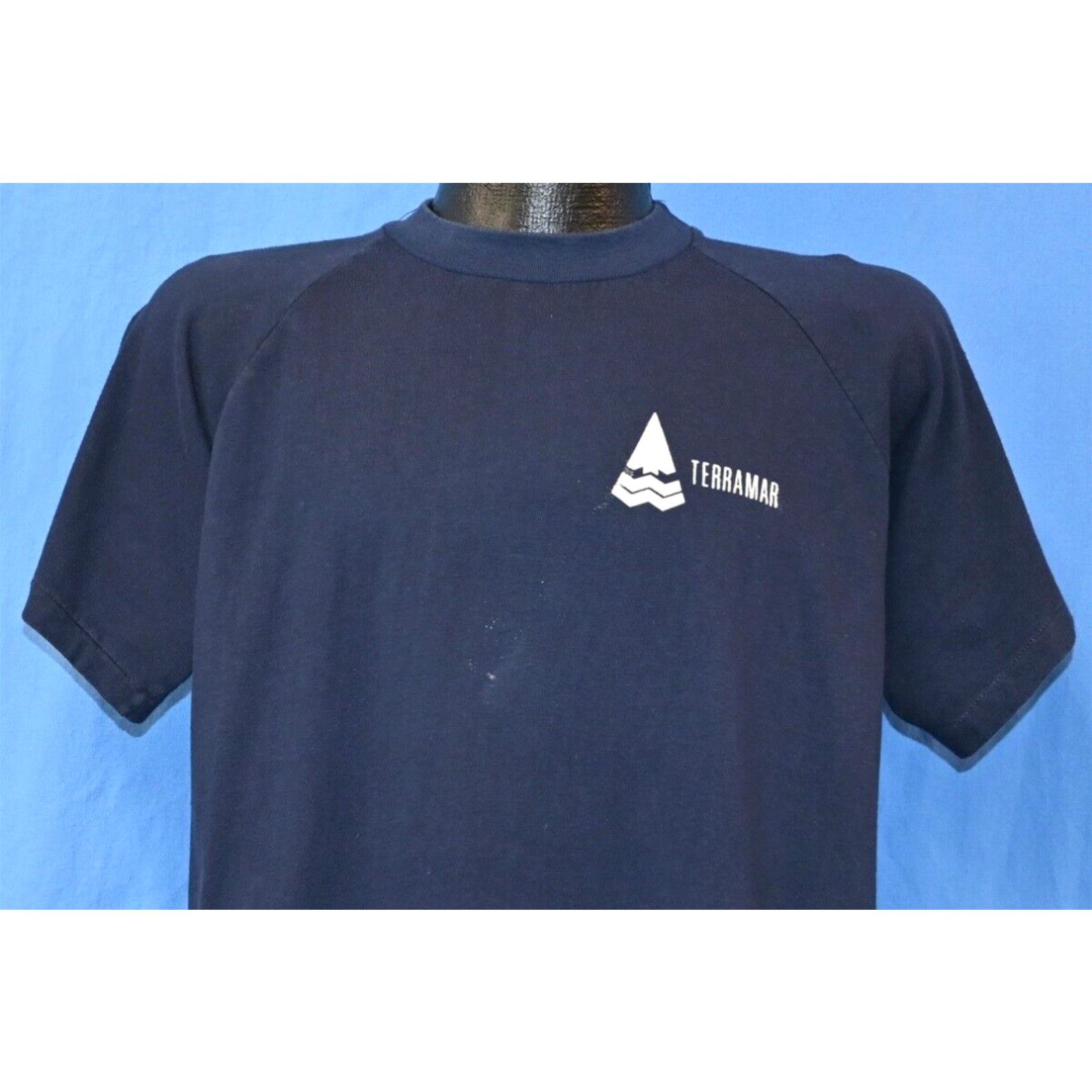 image of VTG 70's Terramar Champion Blue Bar Raglan Sports Outdoor Tree Logo T-Shirt XL in White, Men's