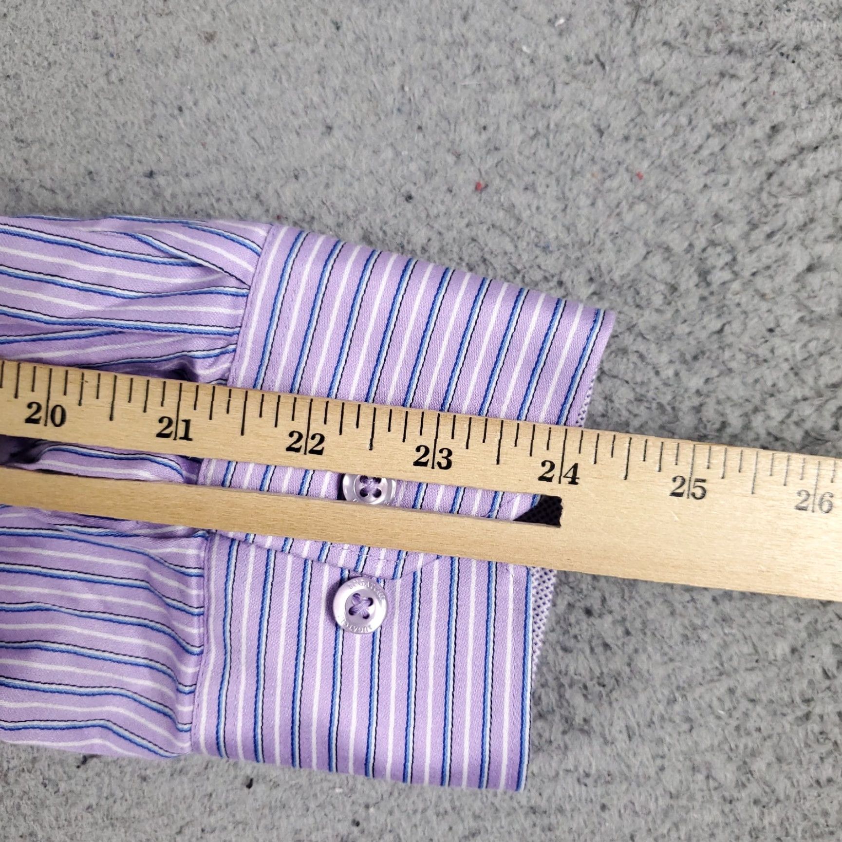 BUGATCHI Bugatchi Uomo Shirt Men's Medium Purple Striped Button-Up Long Sleeve Casual Workwear Size US M / EU 48-50 / 2 - 7 Thumbnail