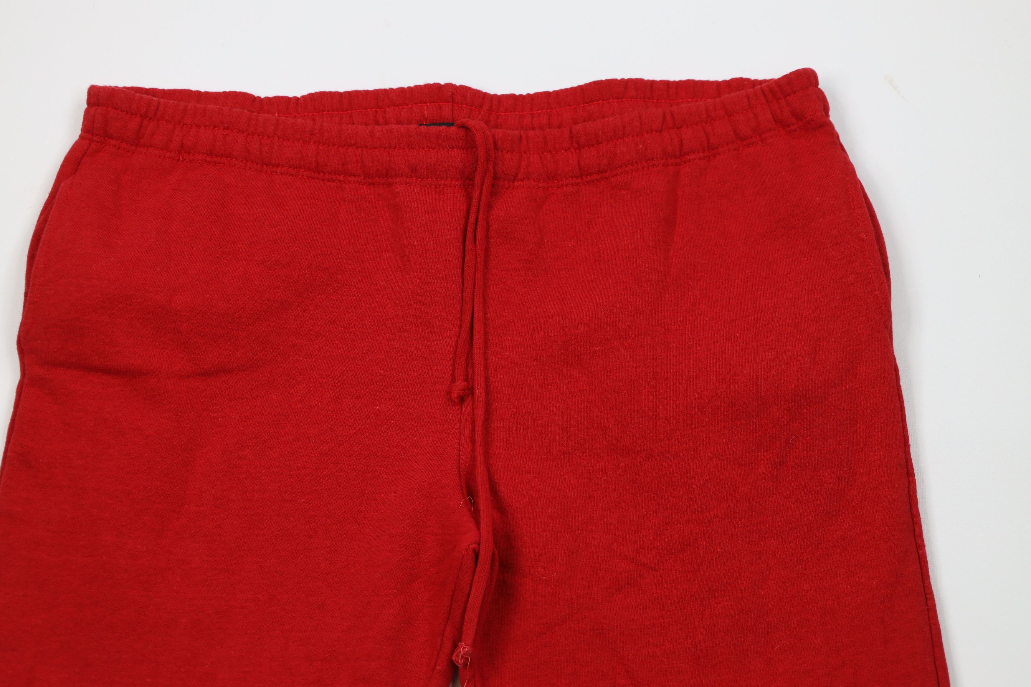 Vintage Vintage 70s Streetwear Distressed Blank Sweatpants Pants Red Size US 34 / EU 50 - 2 Thumbnail