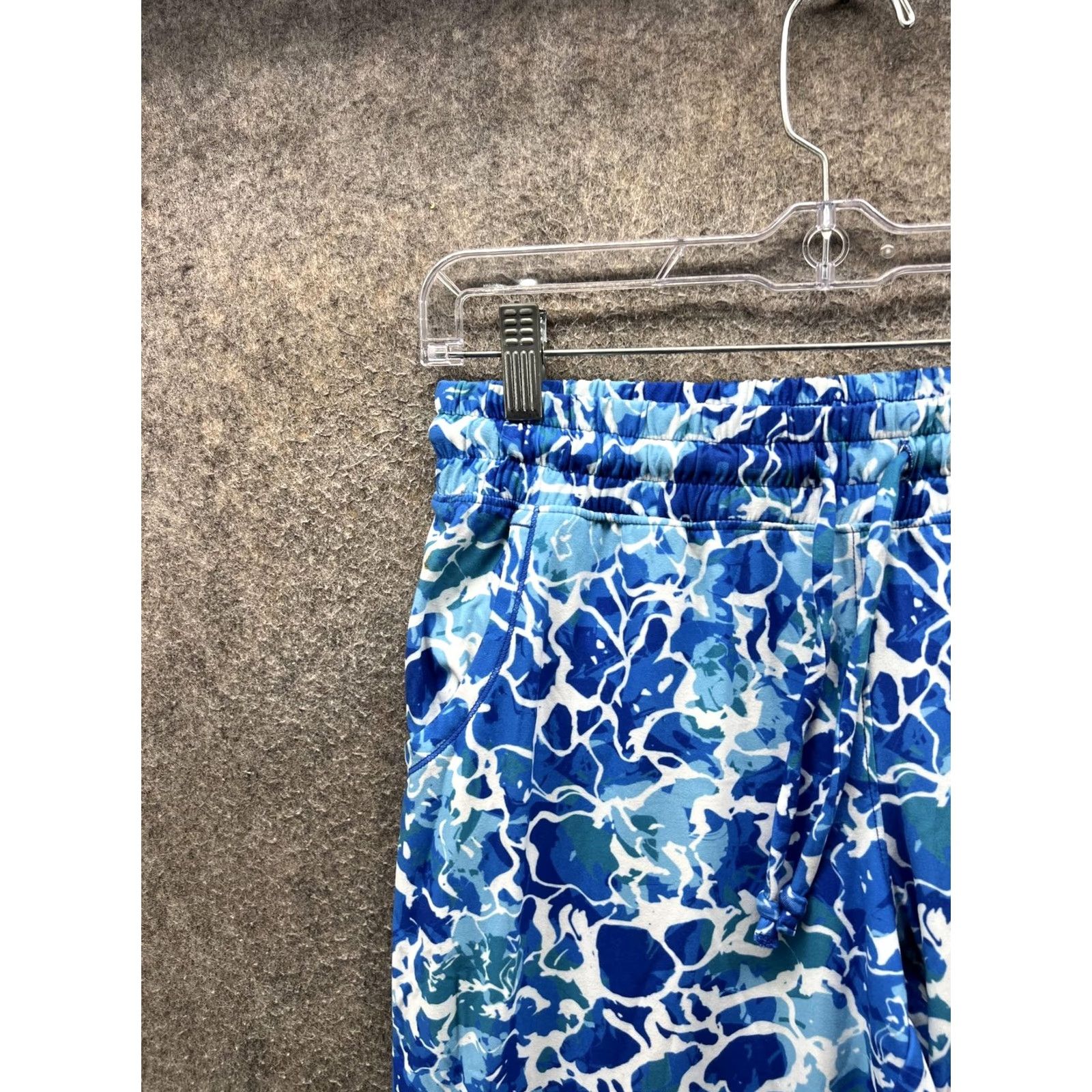 Vintage Reel Legends Sweatpants Womens PS Petite Blue Camo Drawstring Beach Wide Leg Pants Size 28" / US 6 / IT 42 - 5 Thumbnail