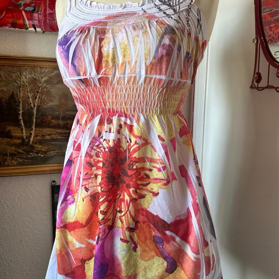 Other nib white pink orange floral babydoll tank top Size M / US 6-8 / IT 42-44 - 3 Thumbnail