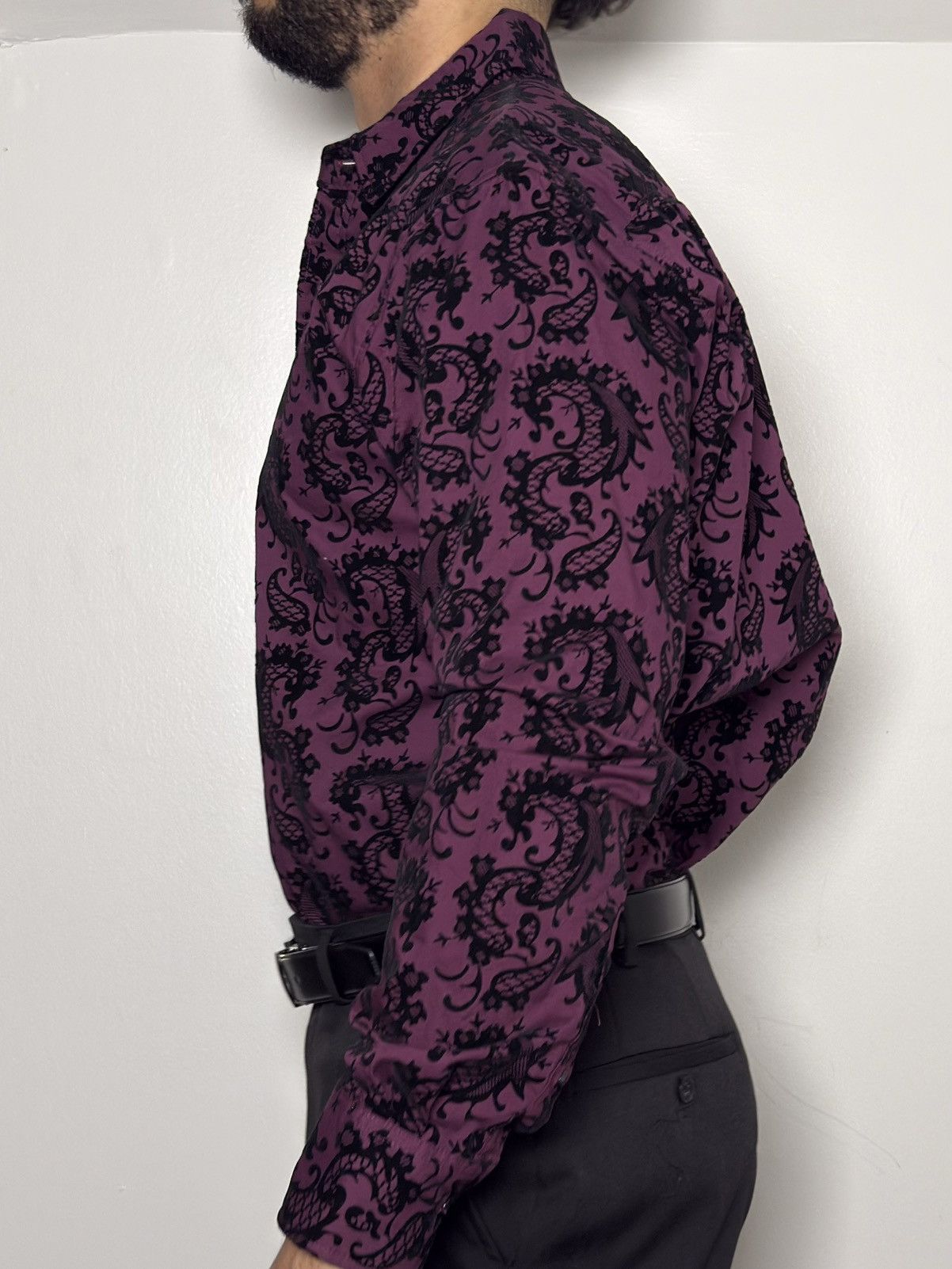 Beverly Hills Polo Club Vintage Dragon Print Button-Up Shirt Size US M / EU 48-50 / 2 - 1 Thumbnail