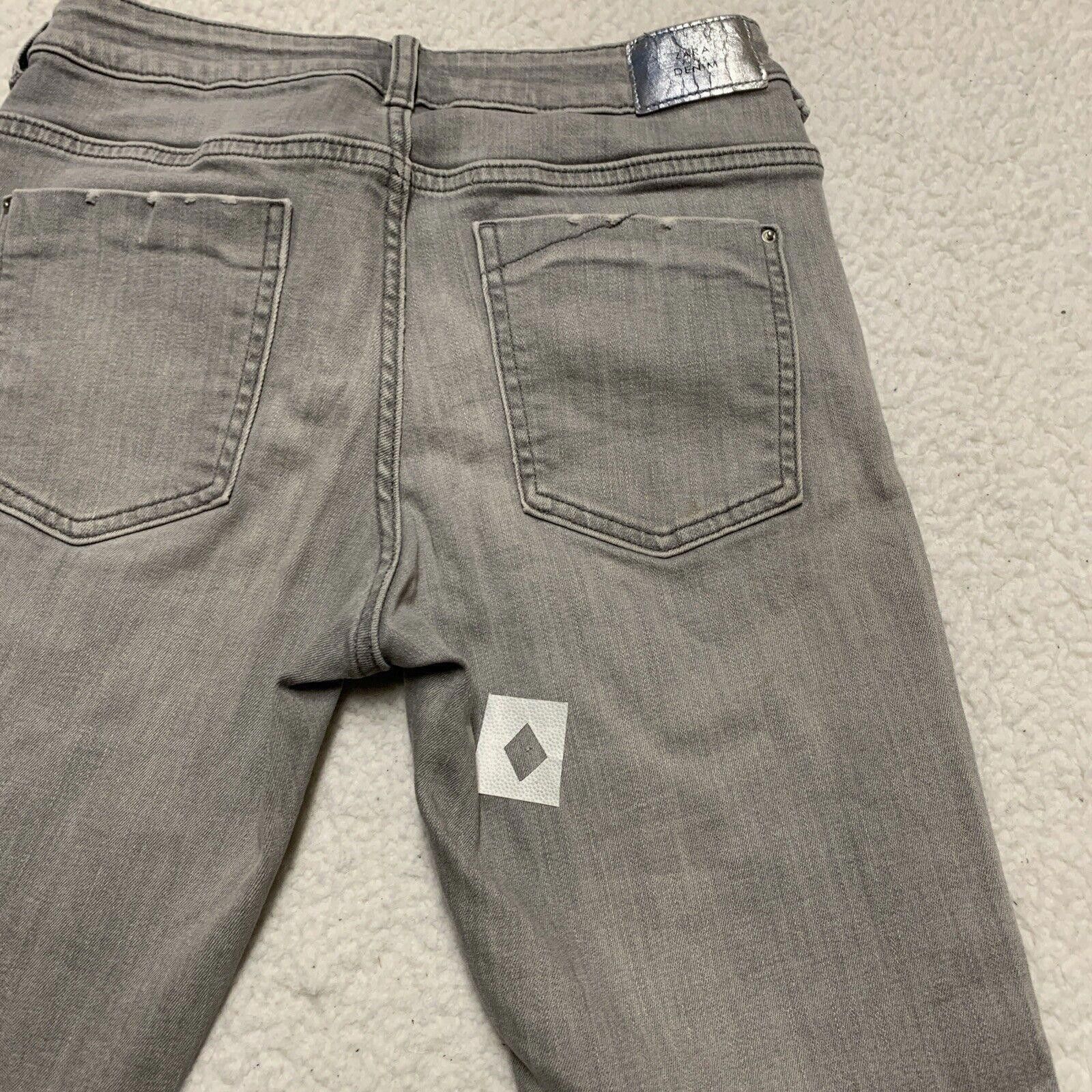 Zara Zara Women's Size 6 Gray Light Wash Skinny Distressed Jeans Size 28" / US 6 / IT 42 - 2 Thumbnail