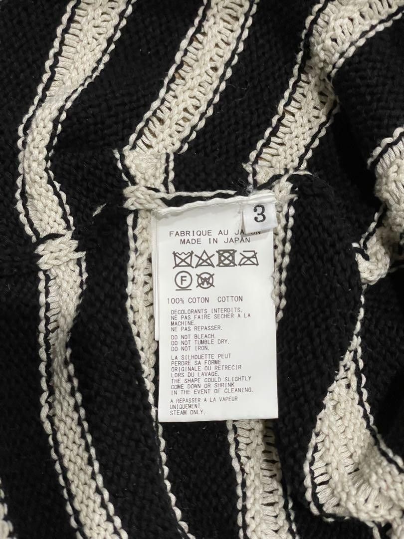 Yohji Yamamoto POUR HOMME 23ss 5G1P DEFORMED BORDER ROUND NECK LONG SLEEVE Size US L / EU 52-54 / 3 - 5 Thumbnail