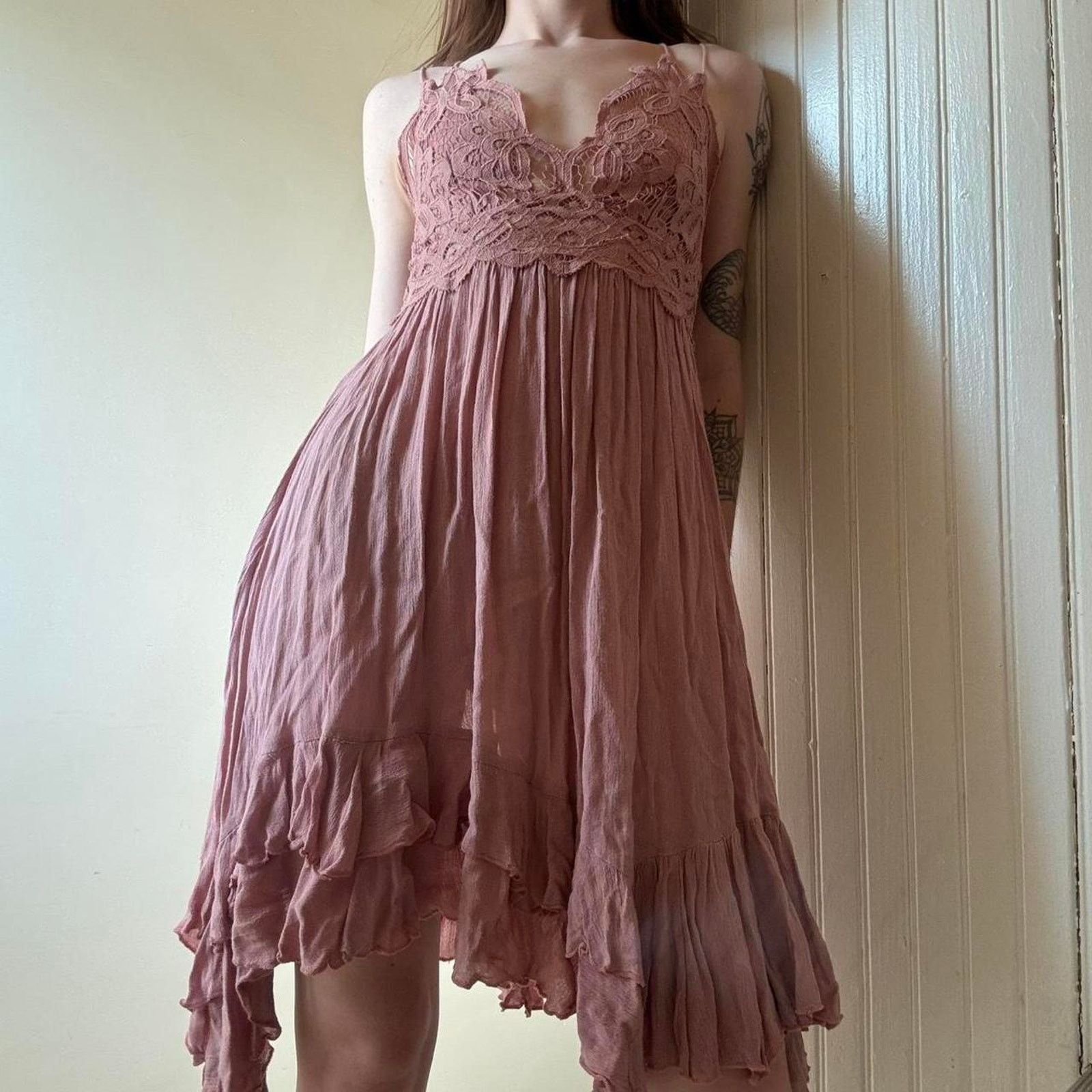 Free People Free People FP One Boho Mauve Dress XS Hippie Fairycore Size XS / US 0-2 / IT 36-38 - 1 Thumbnail